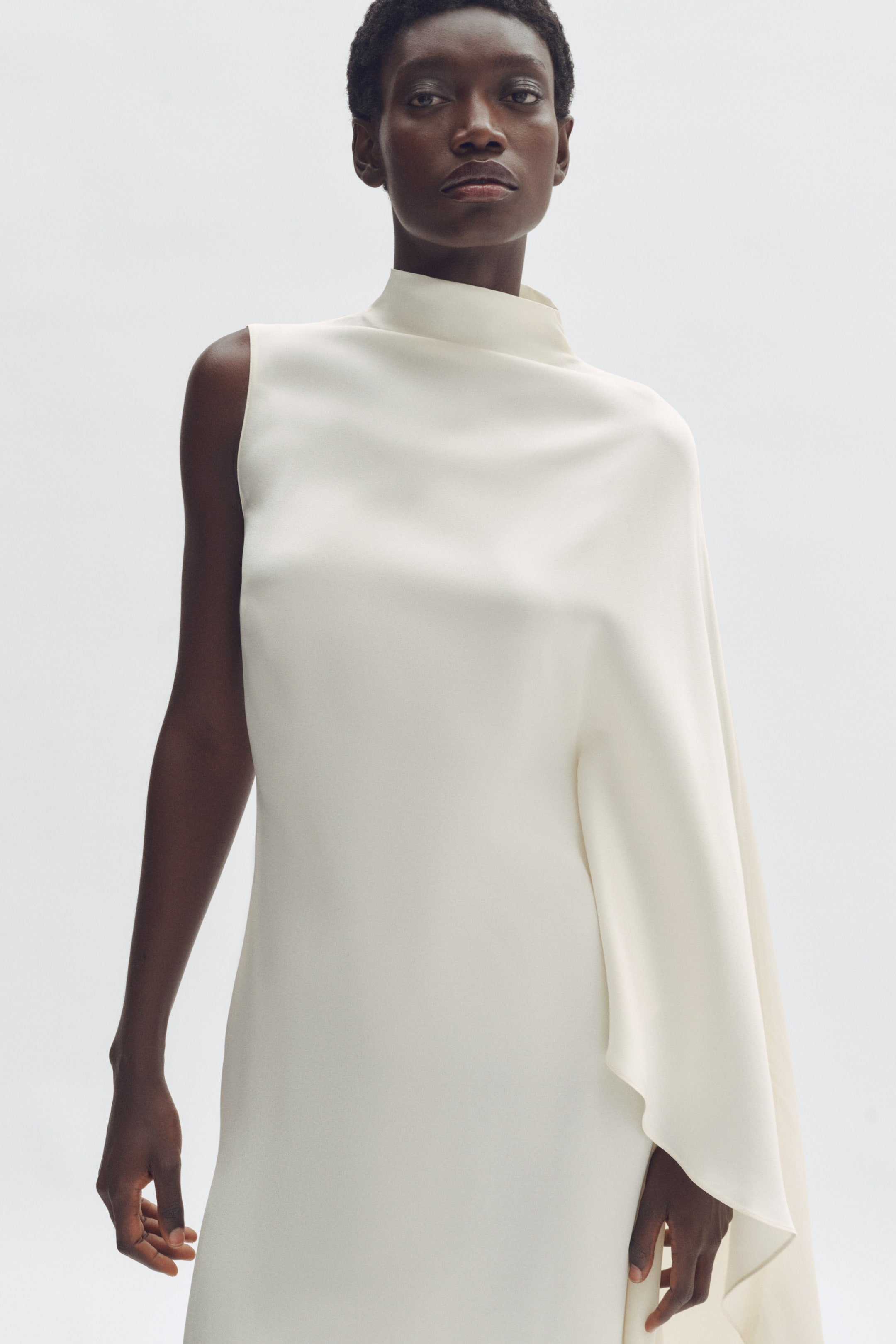 Satin Cape Dress