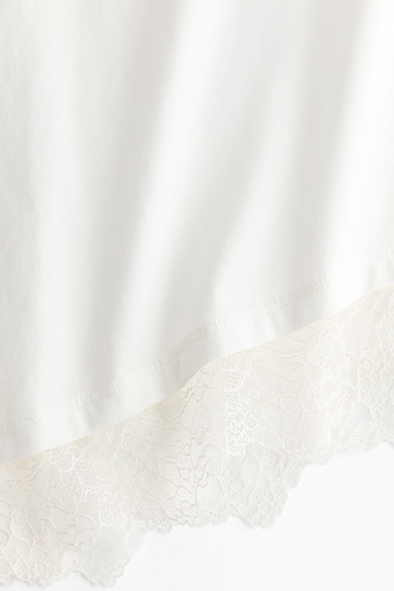 Asymmetric Lace-Trimmed T-Shirt - image 2