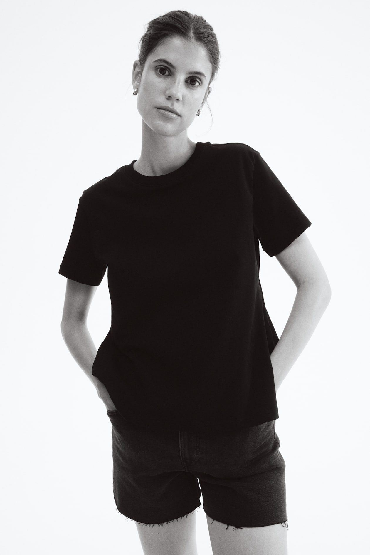 MAMA Playera de lactancia en algodón Negro Ladies H&M MX