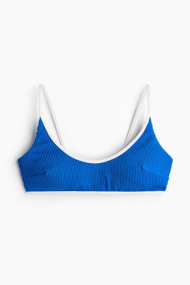 Wattiertes Bikinitop - Knallblau/Cremefarben/Schwarz/Weinrot/Marineblau - 1