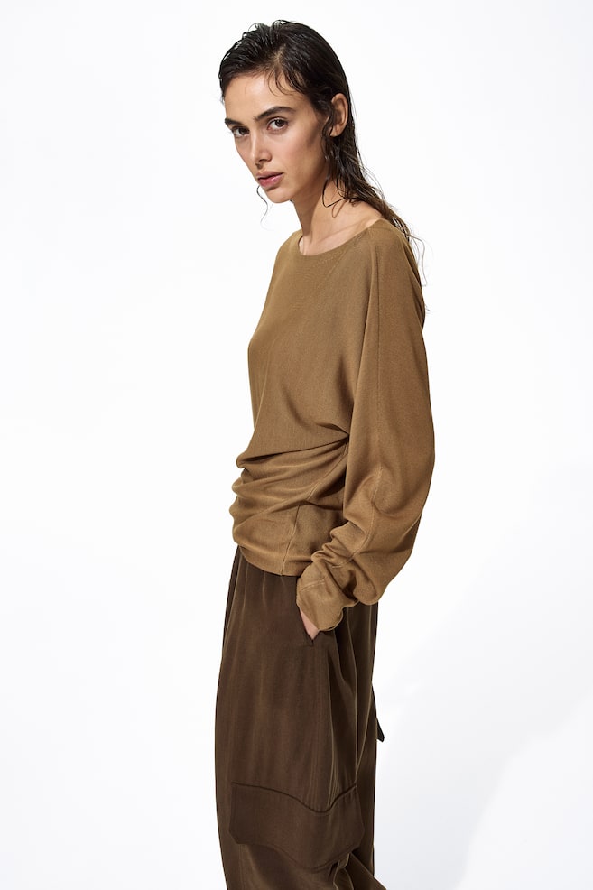 Pull à encolure bateau-Beige foncé - 5
