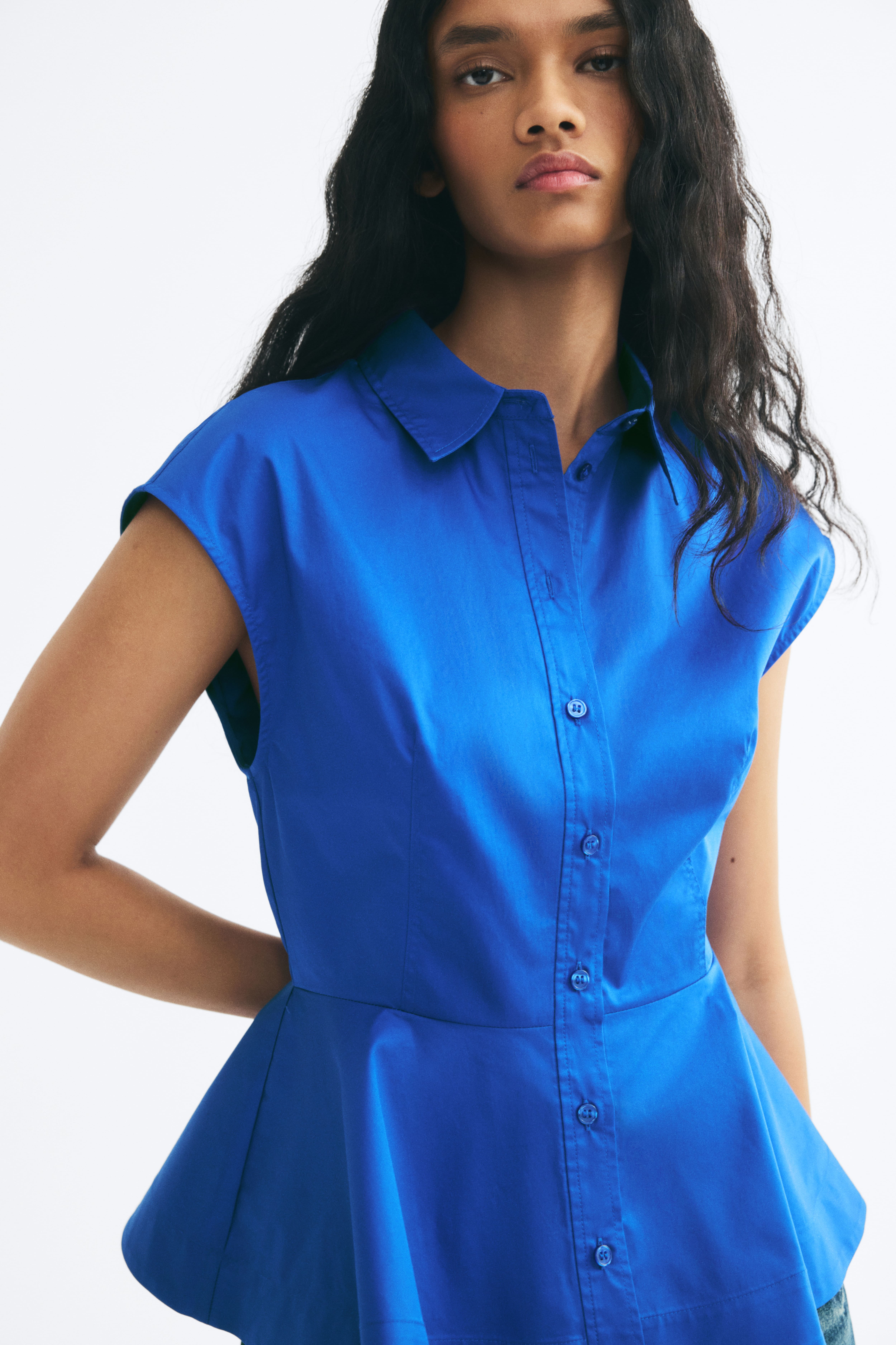Cotton peplum top