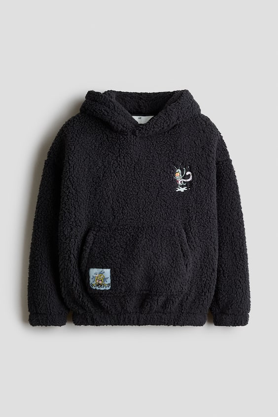 Детское худи H&M Oversized Teddy Fleece, цвет: Чёрный