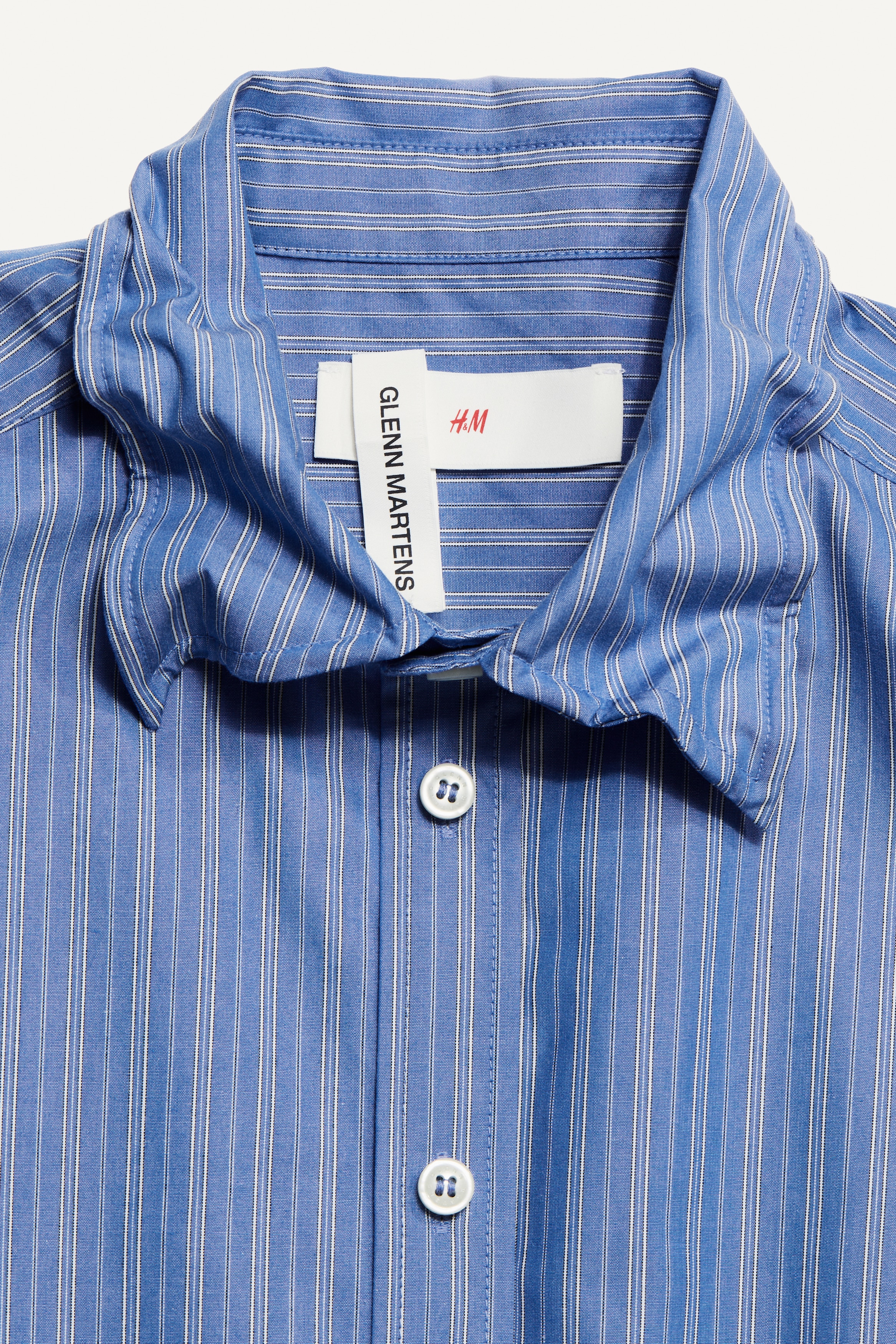 ワイヤーボーン ポプリンシャツ - ブルー／ストライプ - レディース