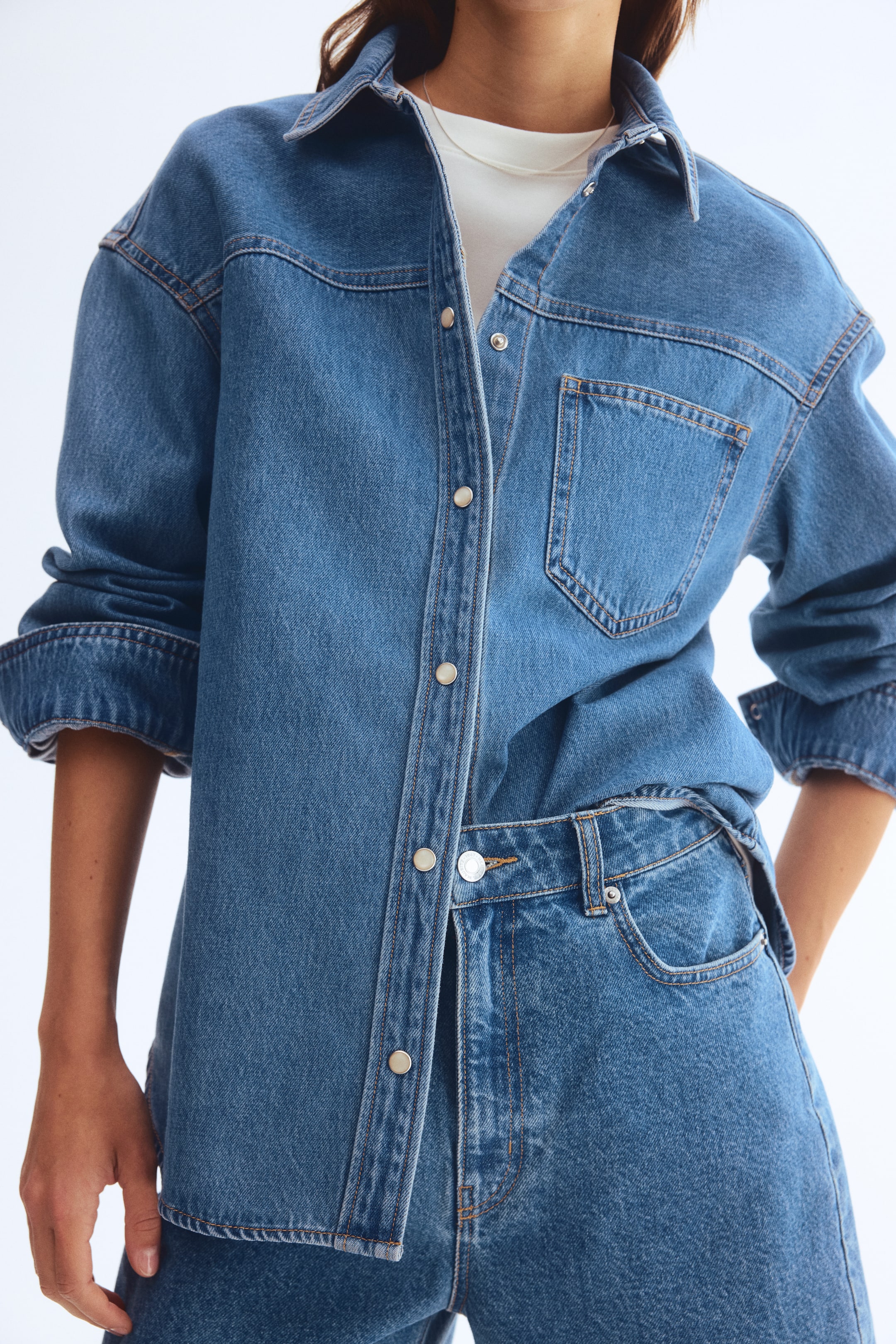 View larger image: Denim Shirt - Denim blue - Ladies | H&M US 2