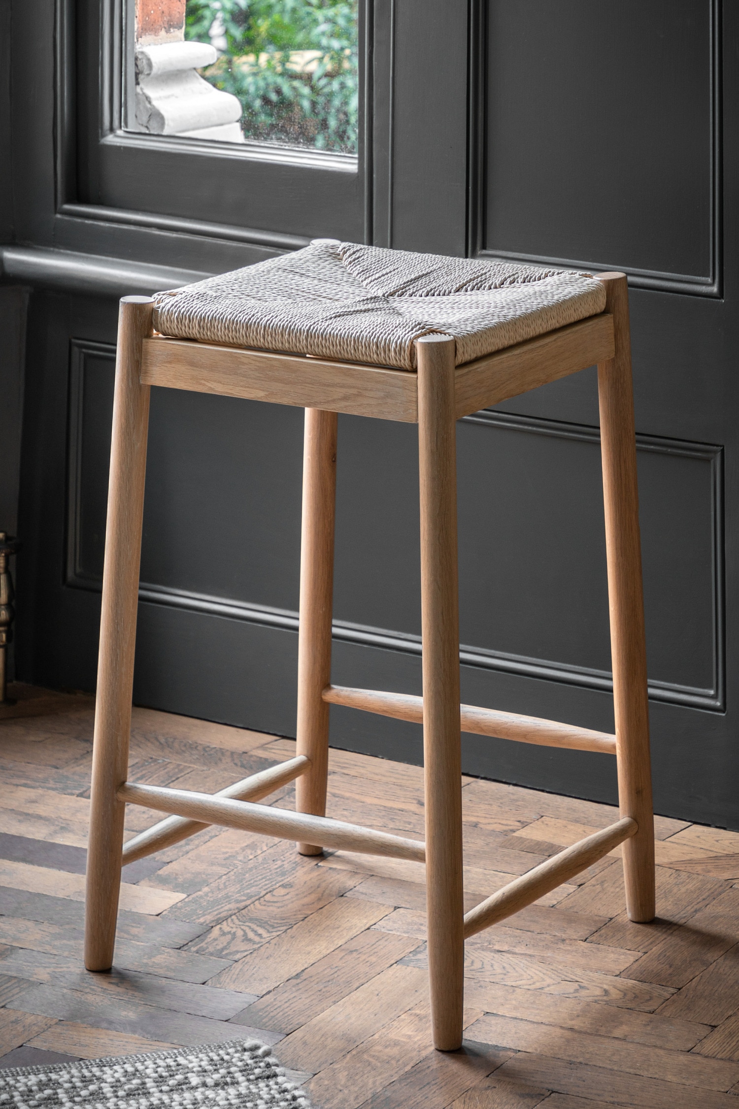 Rope Wooden Stool - Natural
