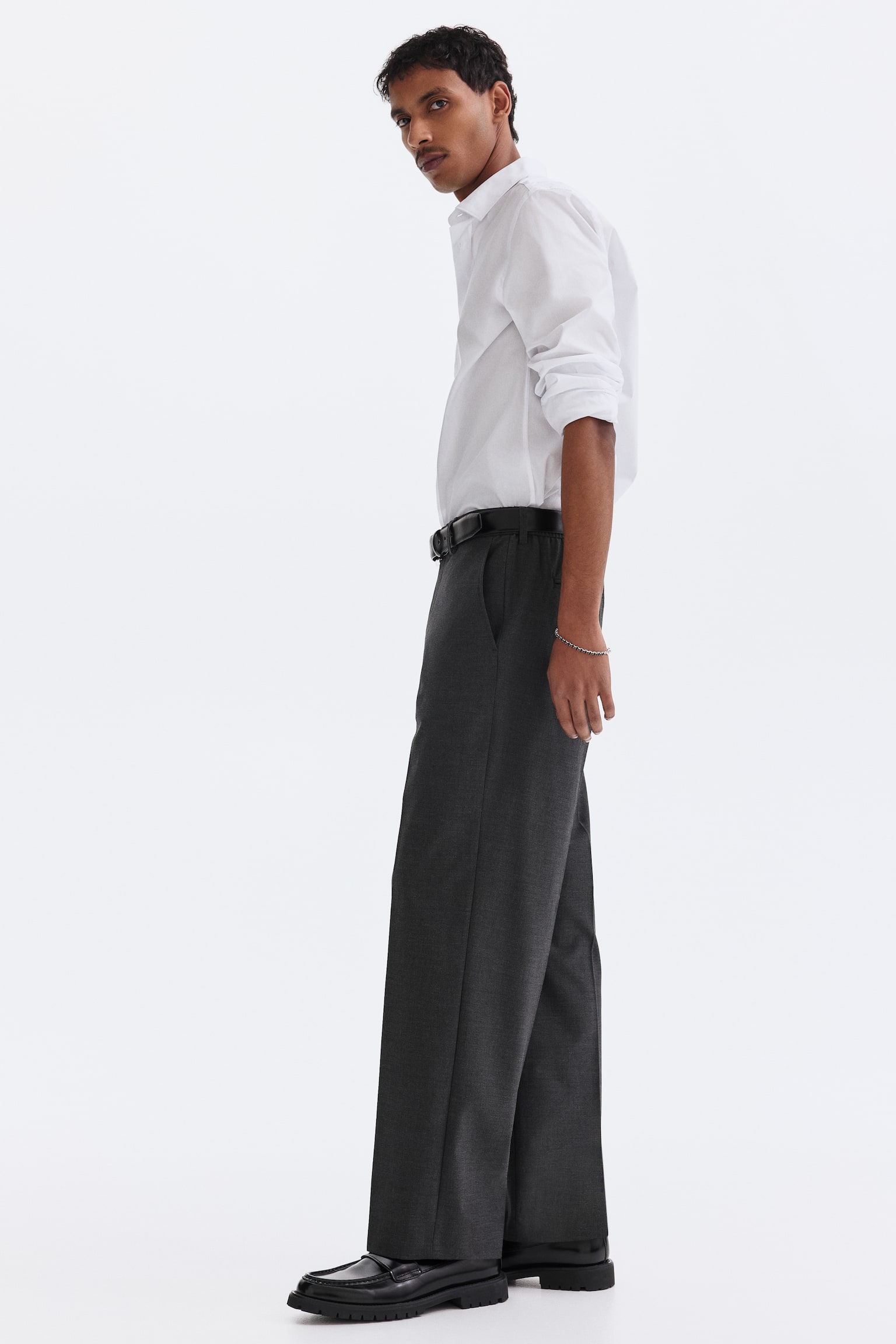 Relaxed Fit Trousers - Dark grey marl/Black - 7