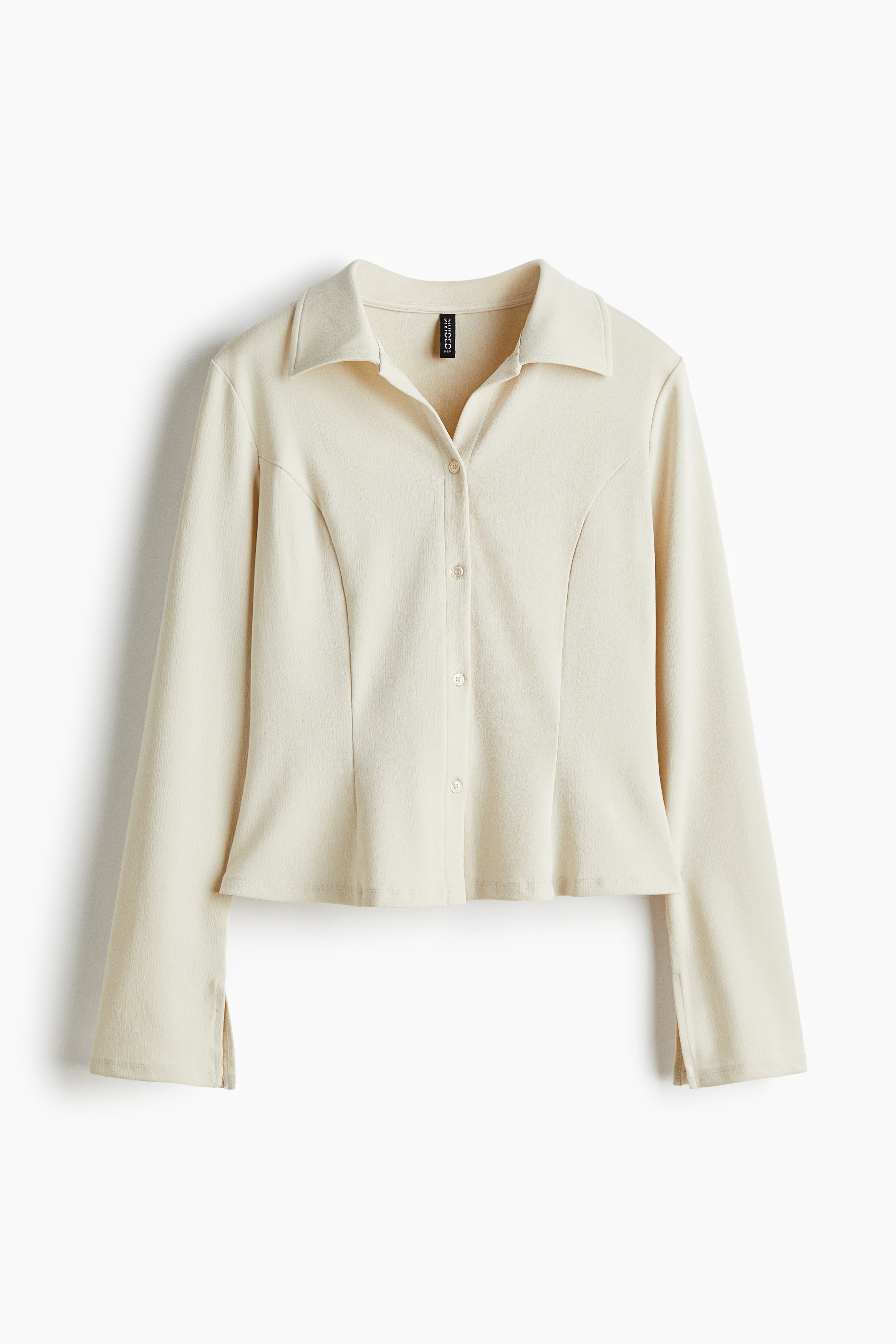 Peplum jersey shirt - Light beige/Black/Pigeon blue