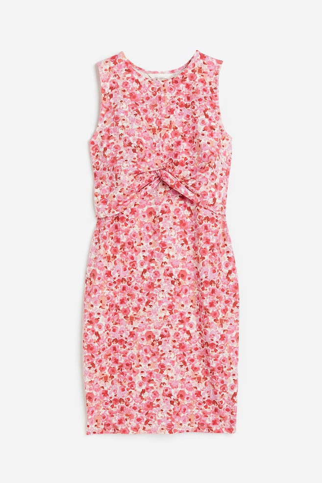 MAMA Cotton nursing dress - Pink/Floral/Black - 1