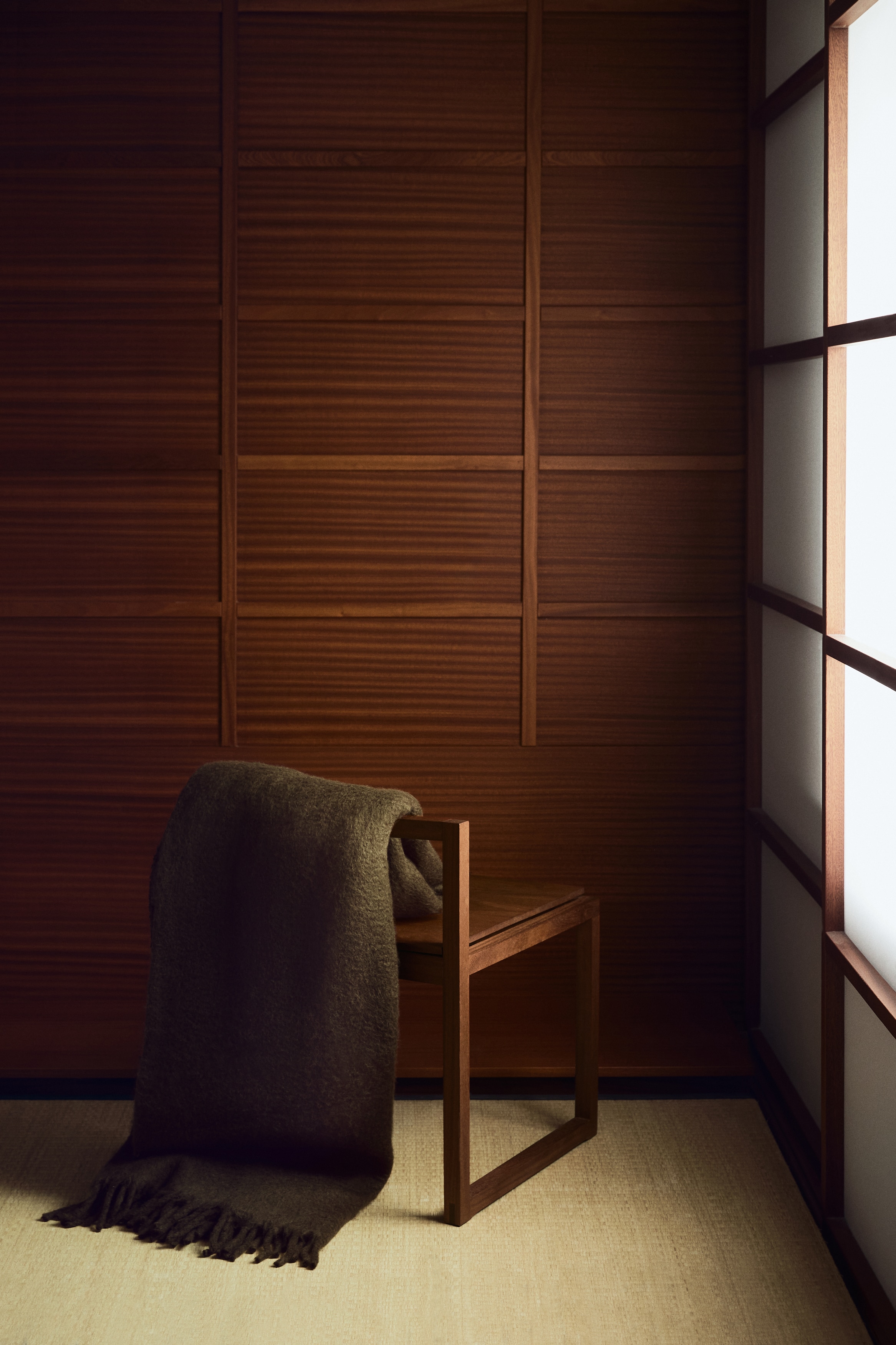 Plaid met franjes - Donkergroen