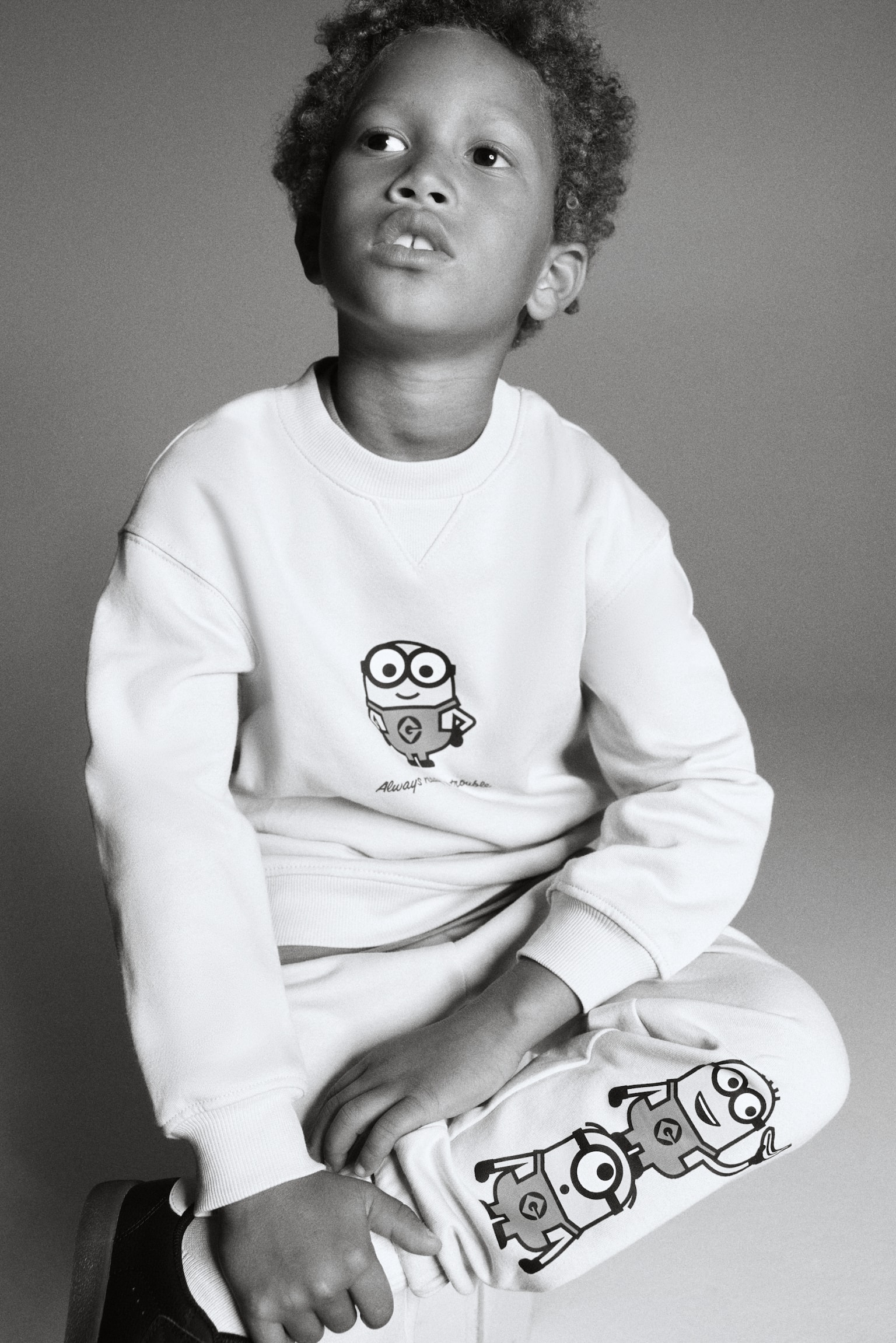 2-piece printed sweatshirt set - Light beige/Minions/Blue/Minecraft/Dark grey/Mickey Mouse - 9