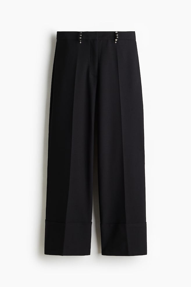 Rivet-detail tailored trousers - Black - 1
