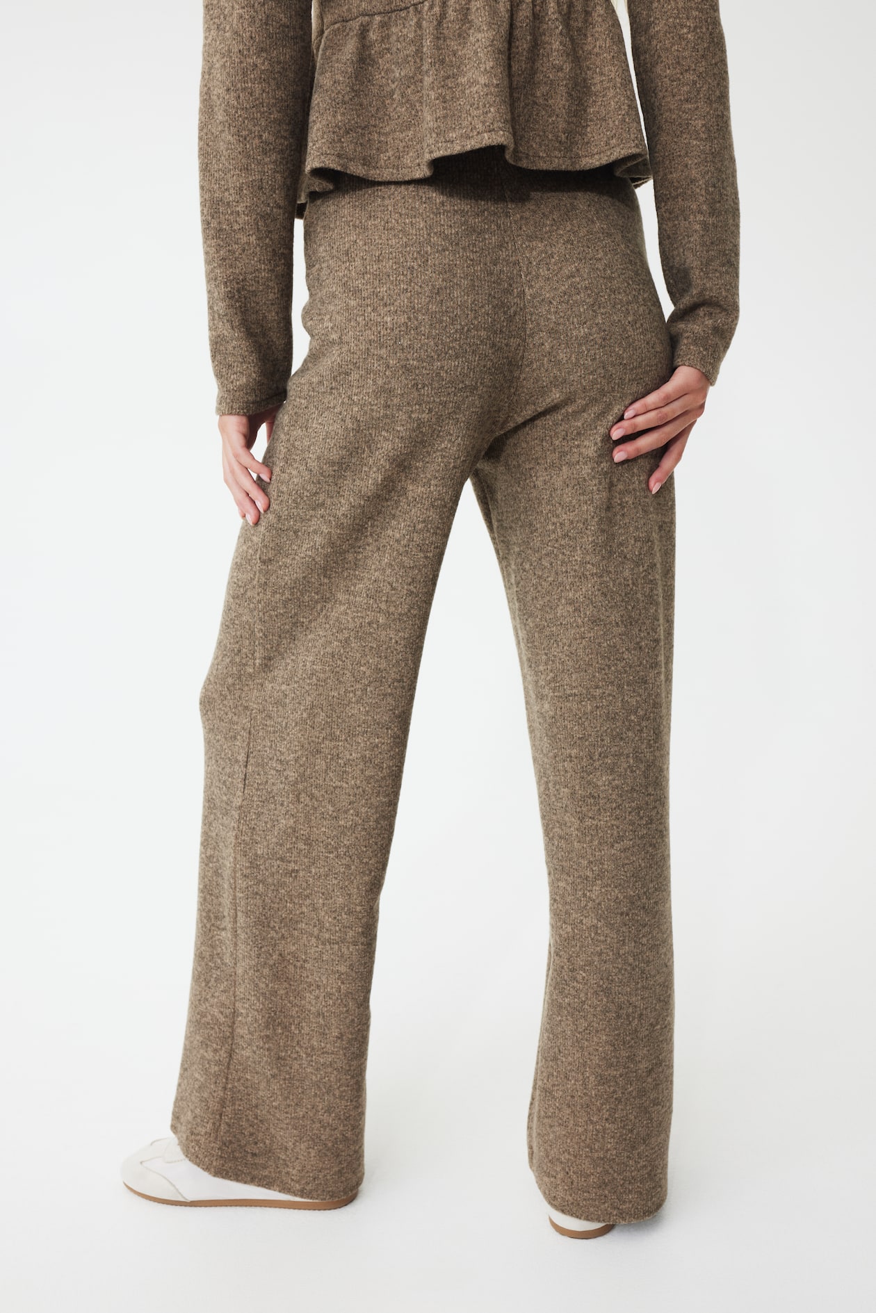 Rib-Knit Creased Pants - image 4