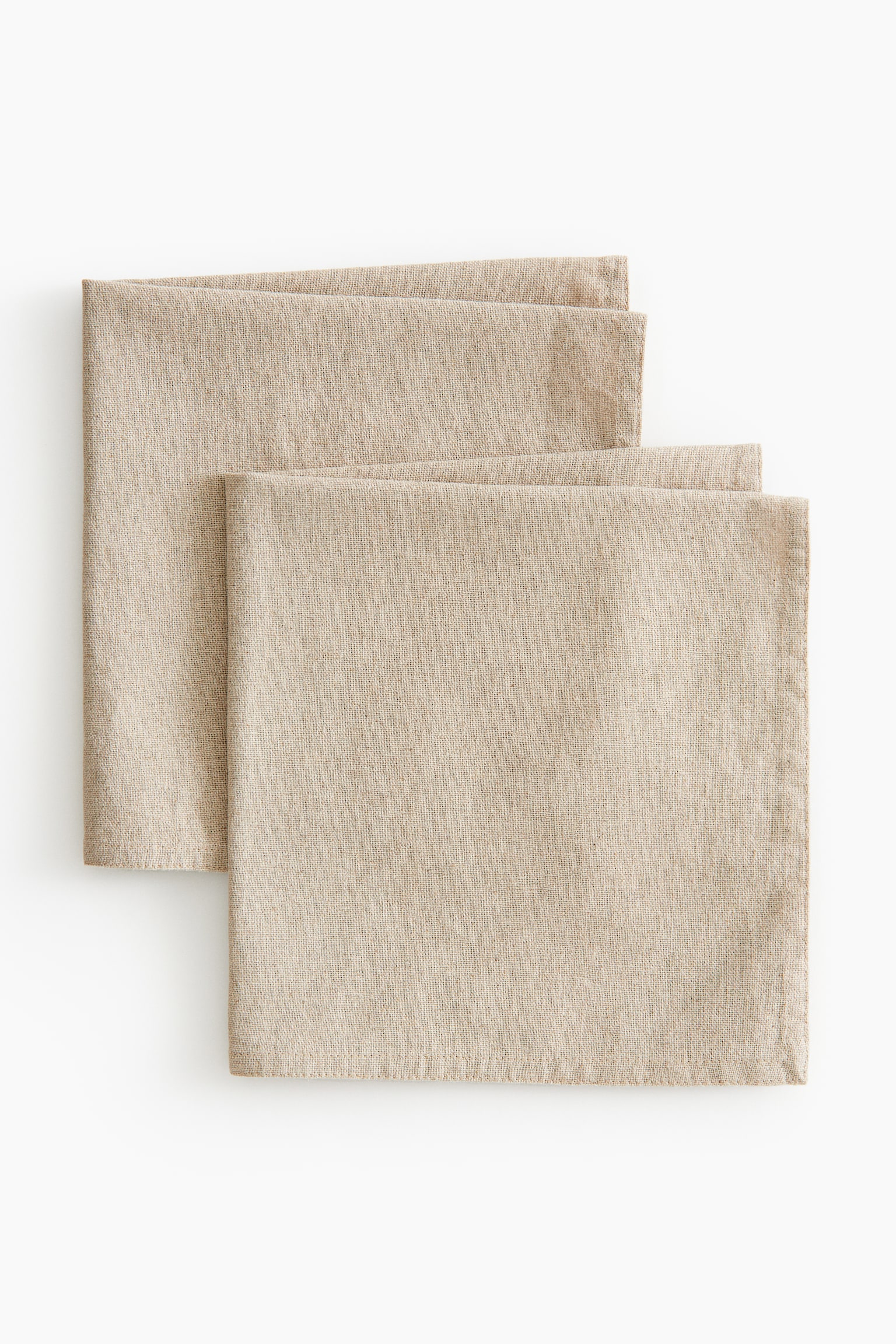 2-pack linen-blend napkins - Light beige/Light mole - 3