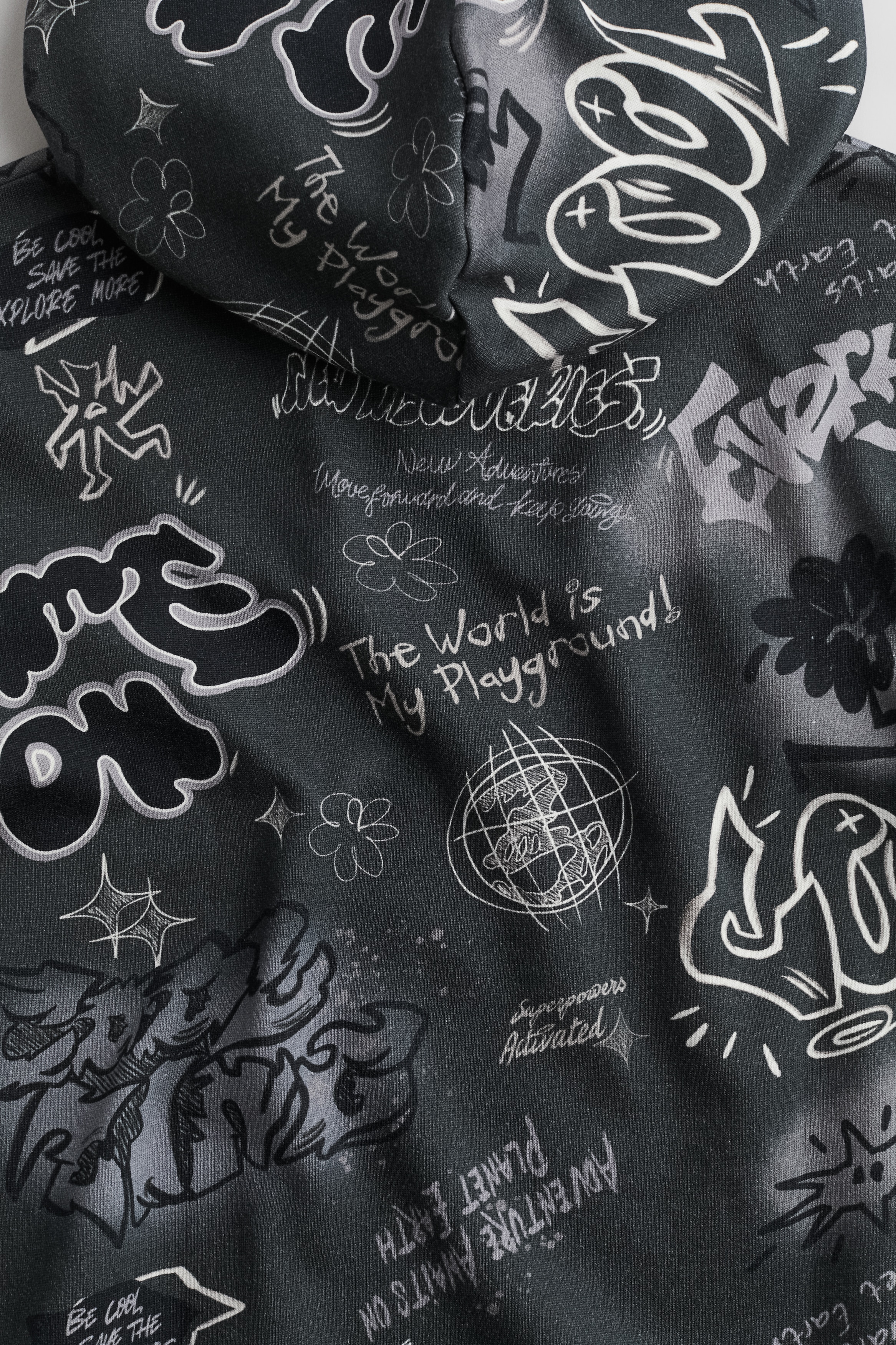 プリントスウェットパーカ - ダークグレー／グラフィティ - Kids | H&M JP