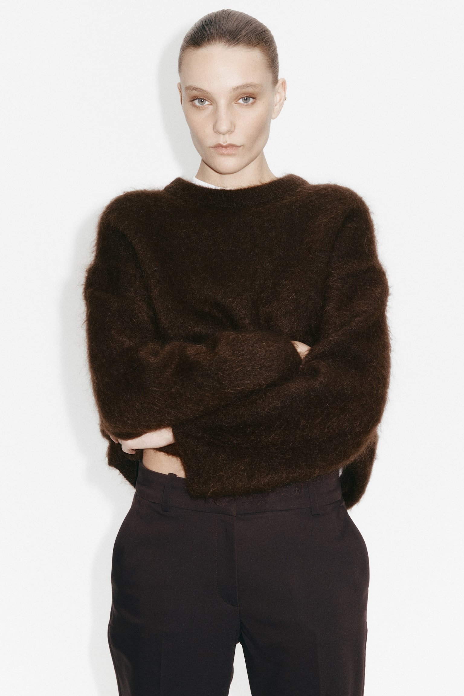 Cigarette trousers - Dark brown/Black/Navy blue/Light beige/Dark grey/Checked - 10