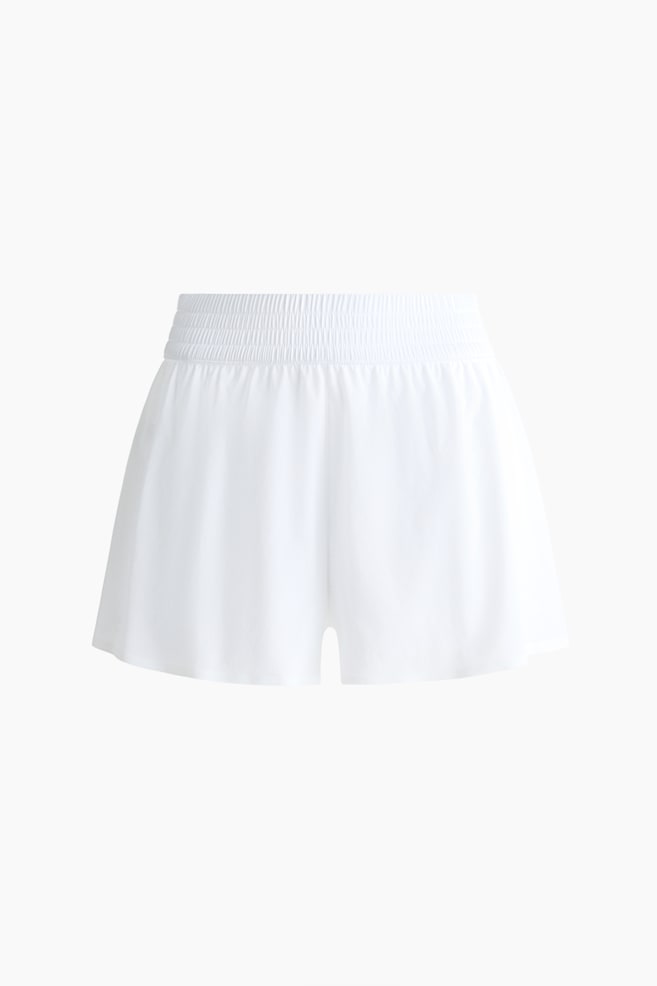 Sportshorts im Lagenlook mit Beintasche - Weiß/Schwarz/Dunkles Lehmgrau/Berggrün/Mattes Mauve/Boysenbeerfarben/Schokoladiges Pflaumenlila/Flieder - 1