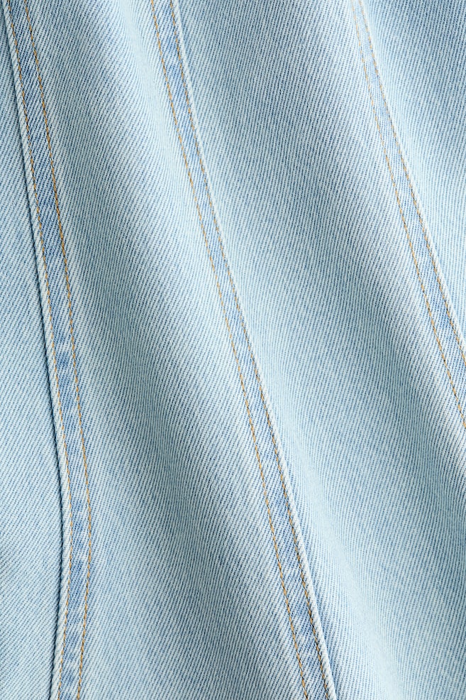 Vestido denim con falda acampanada - Azul denim claro/Azul denim - 4
