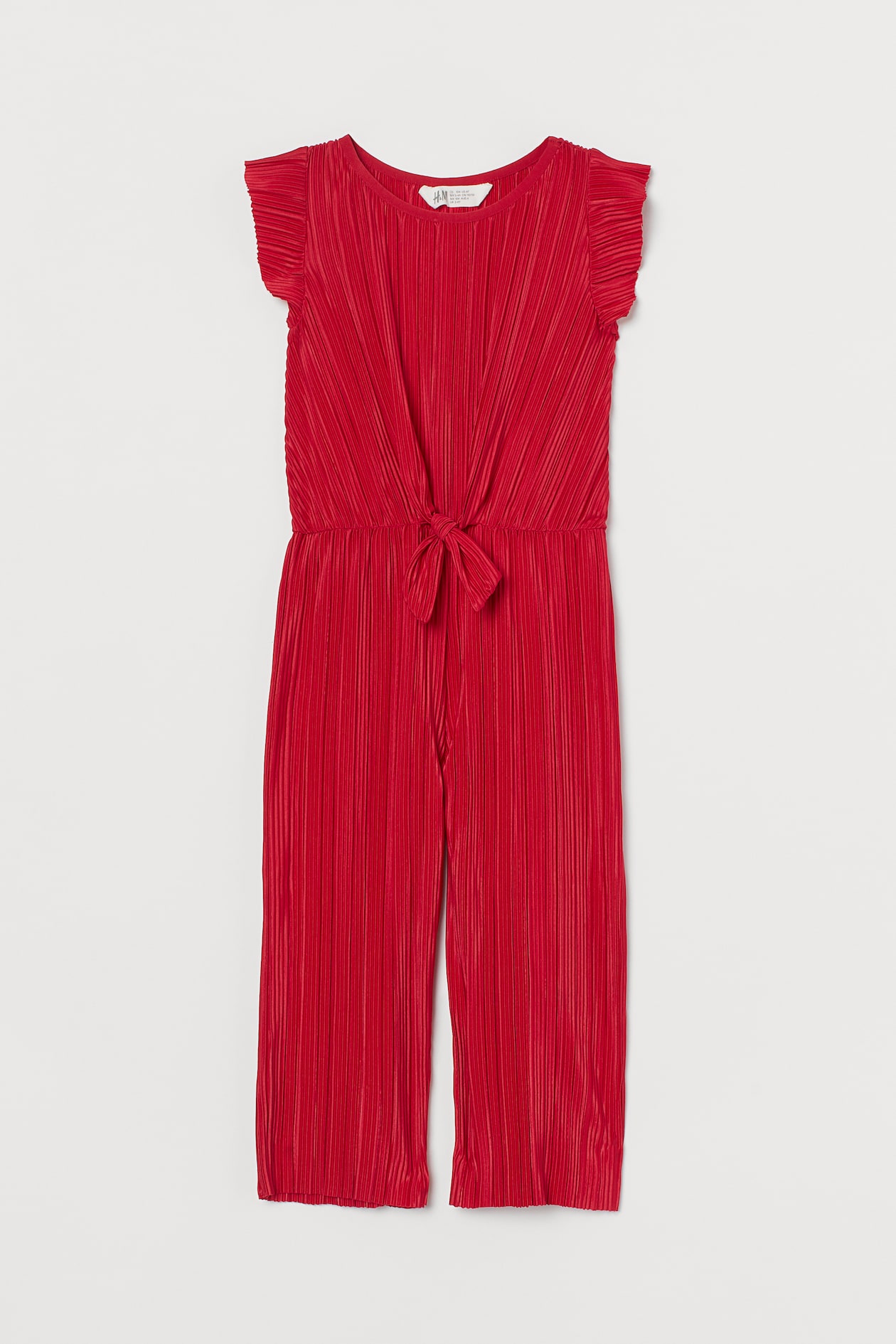 Pleated Jumpsuit - Round Neck - Short sleeve - Red - Kids | H&M US