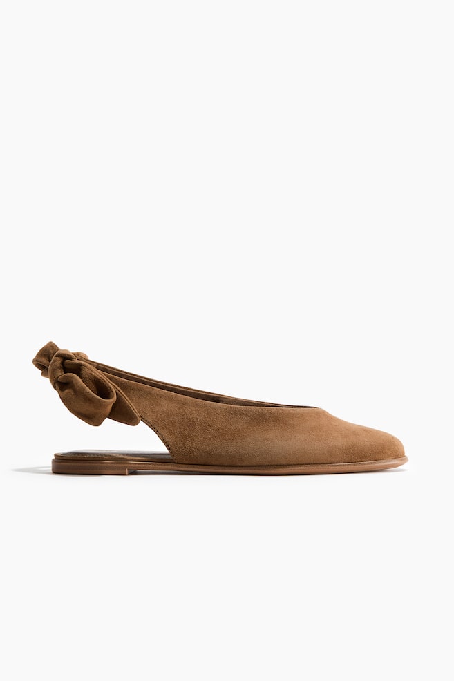 Slingback in pelle scamosciata - Beige scuro/Viola scuro - 1