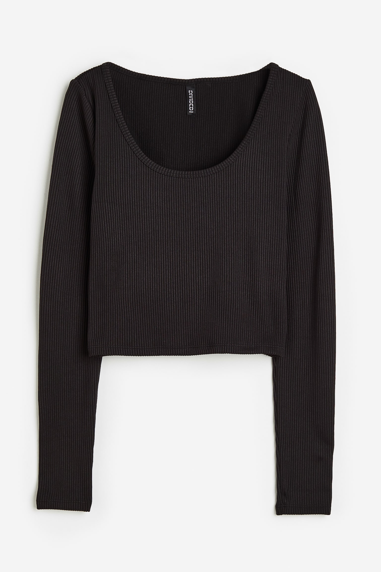 Ribbed jersey top - Black
