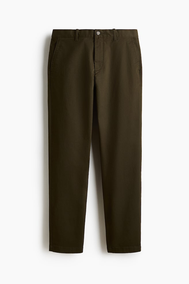 Slim-Fit Cotton Chinos - Dark khaki green/Dark beige/Black/Navy blue/Light beige - 1