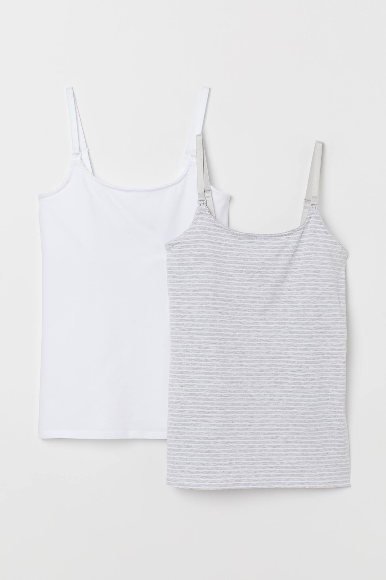 MAMA 2-pack Nursing Tops - Sleeveless - Regular length - Light gray ...