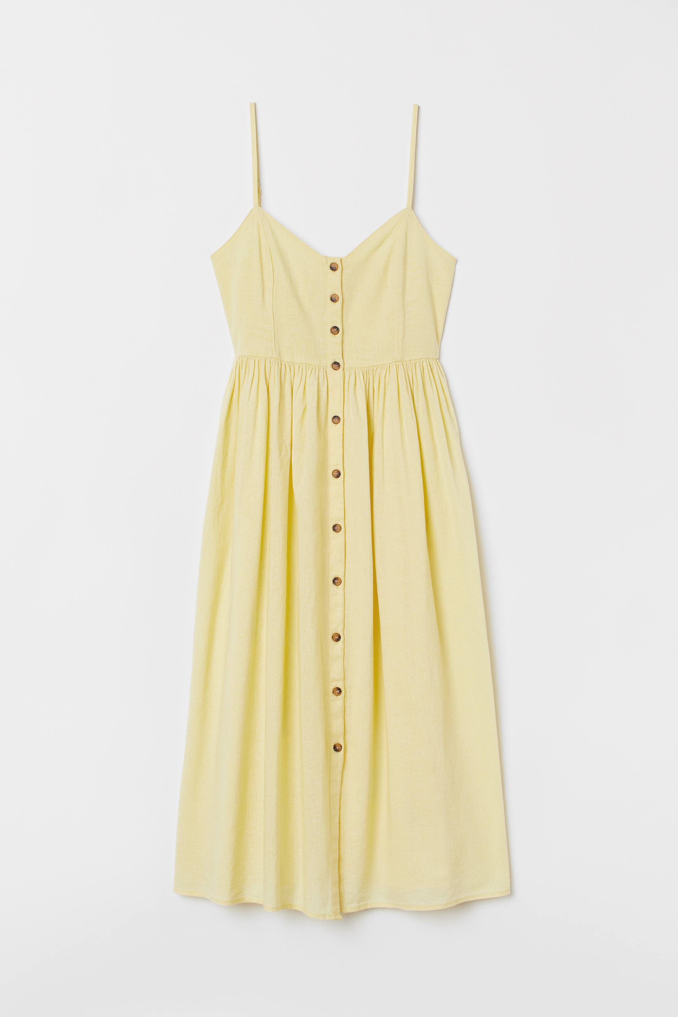chinese dress ladies Buy Yellow Solid Linen Blend Dress For Women Online @ Best Price main image 1
