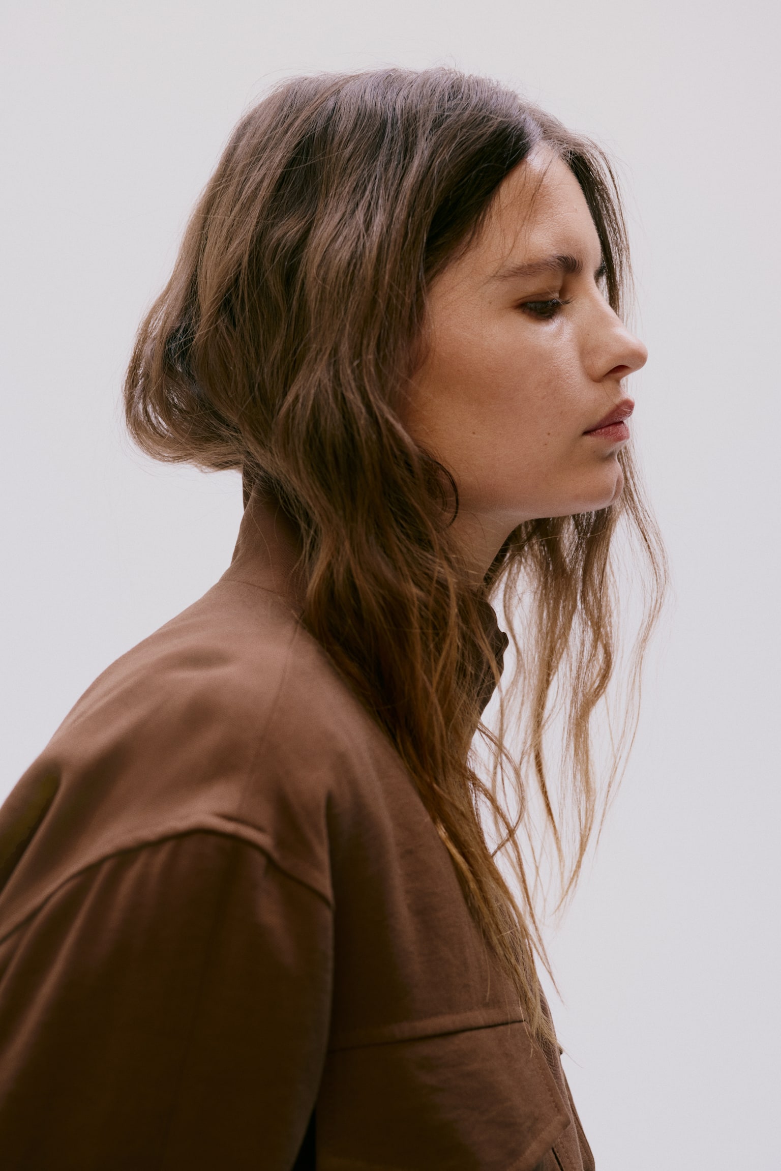 Veste à col cheminée - Marron/Beige clair - 6