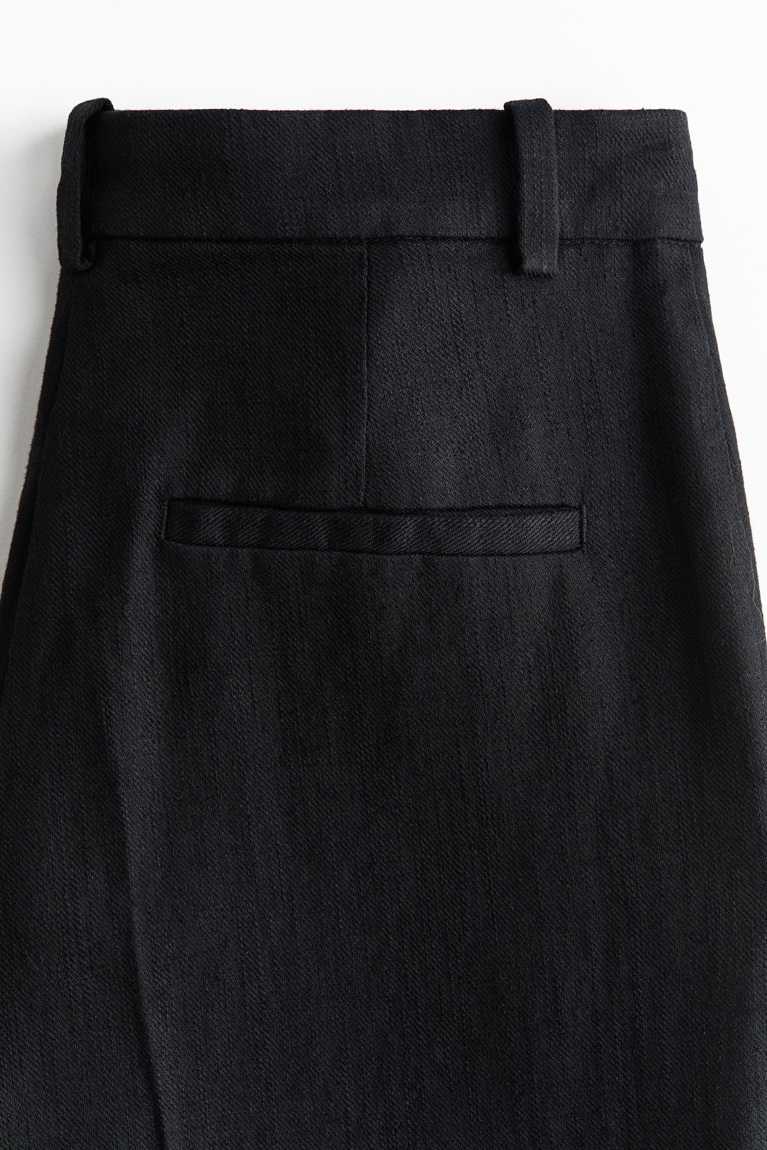 Pantalón sastre en mezcla de lino - Negro/Café oscuro - 2