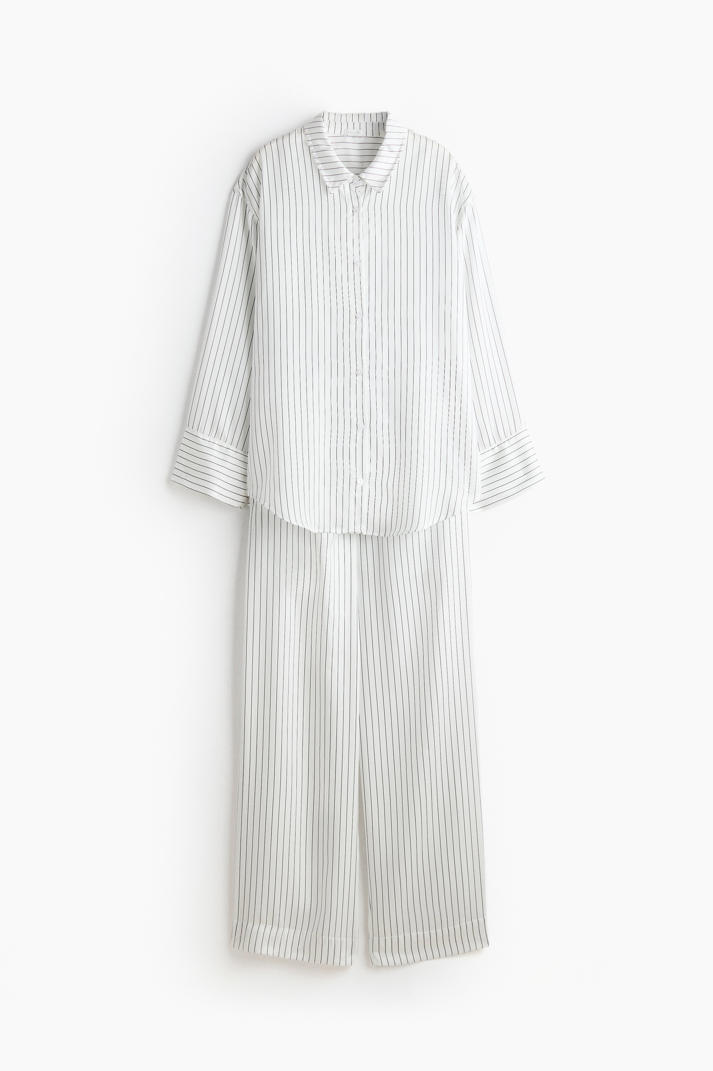 Lyocell Pajamas - White/pinstriped/Light blue/pinstriped/Light beige/pinstriped