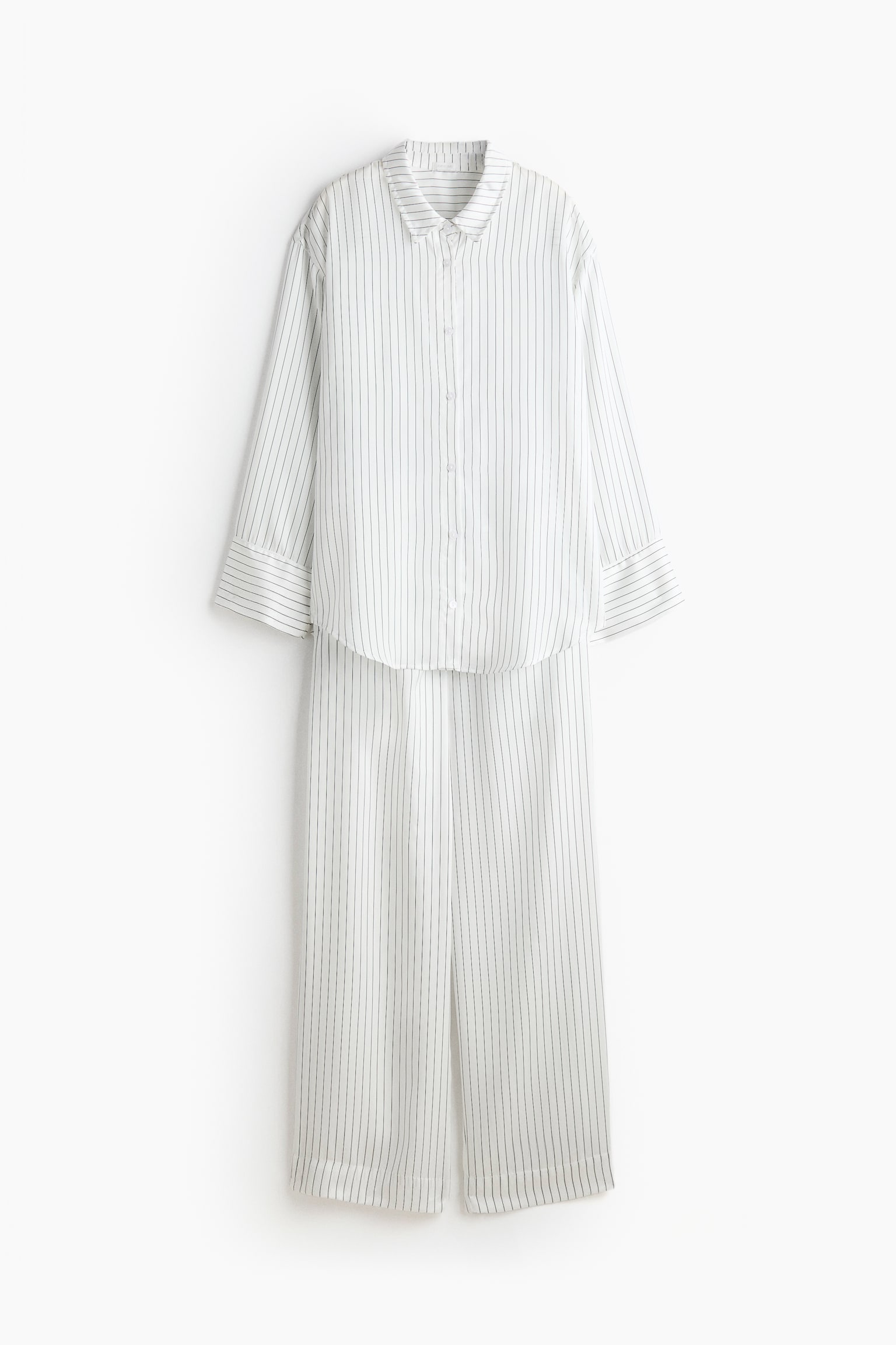 Lyocell Pajamas - White/pinstriped/Light beige/pinstriped/Light blue/pinstriped