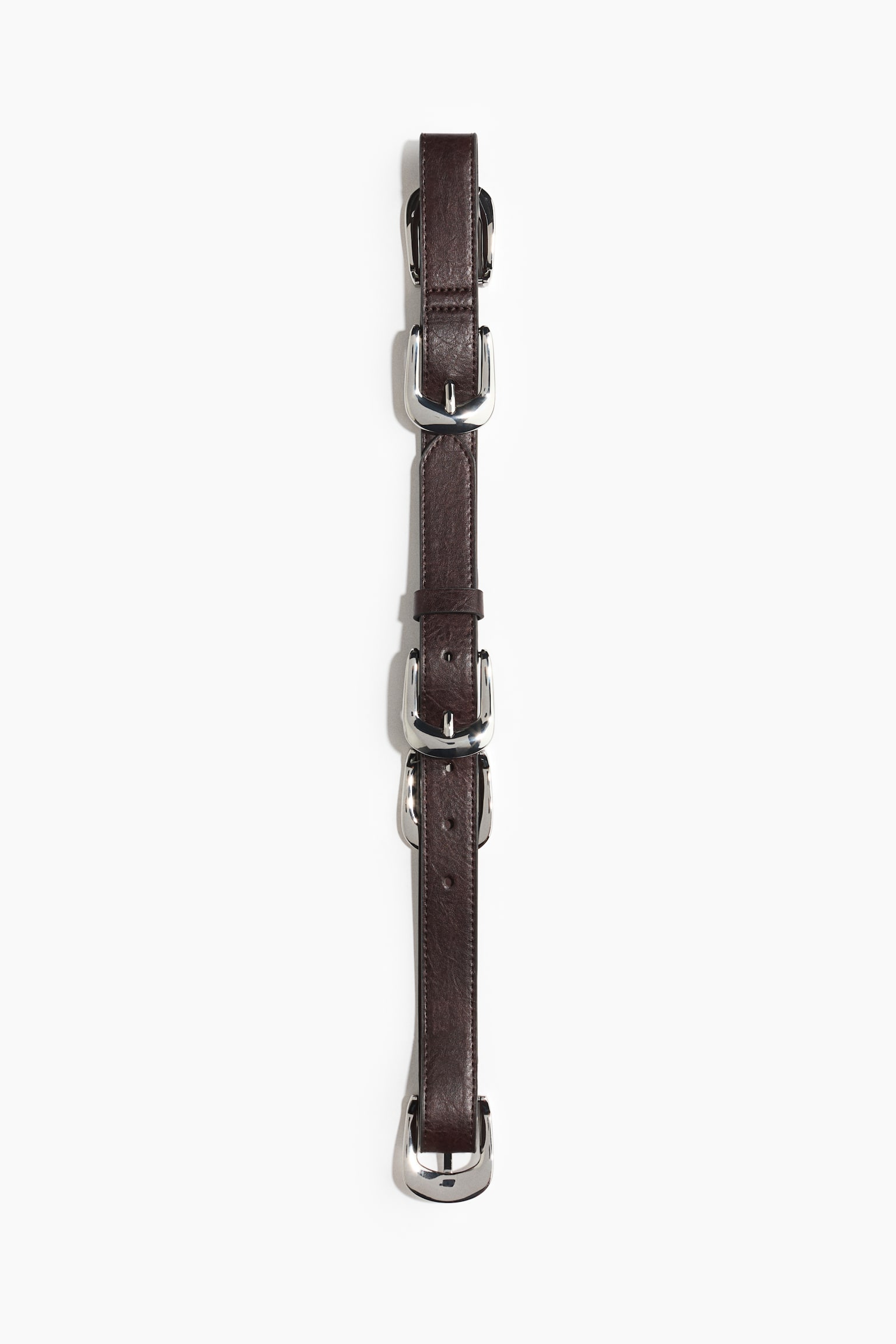 Женский ремень H&M Buckle-detail, цвет: Тёмный коричневый — фото 1