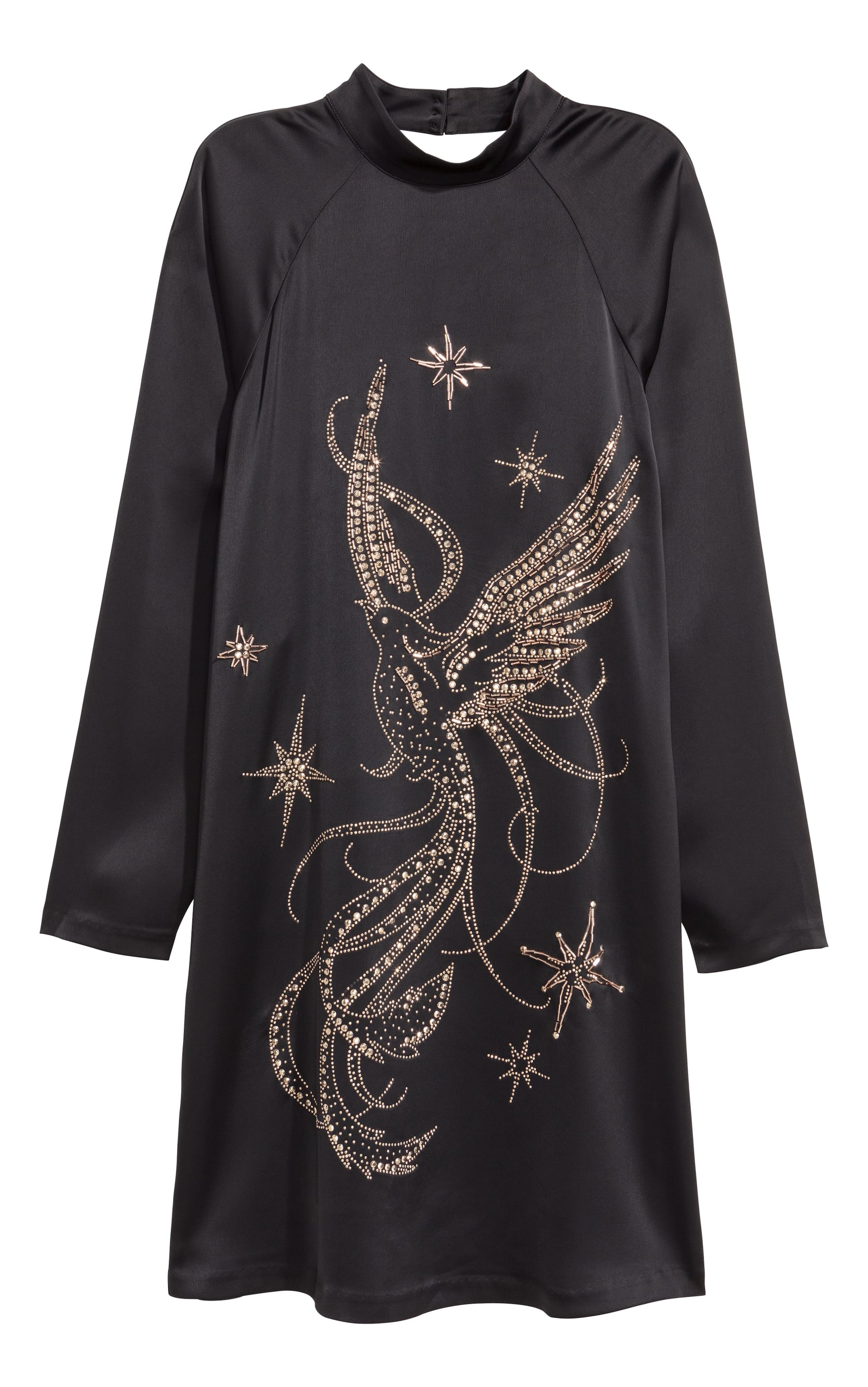 View larger image: Satin dress - Black/Sparkly stones - Ladies | H&M IE 1