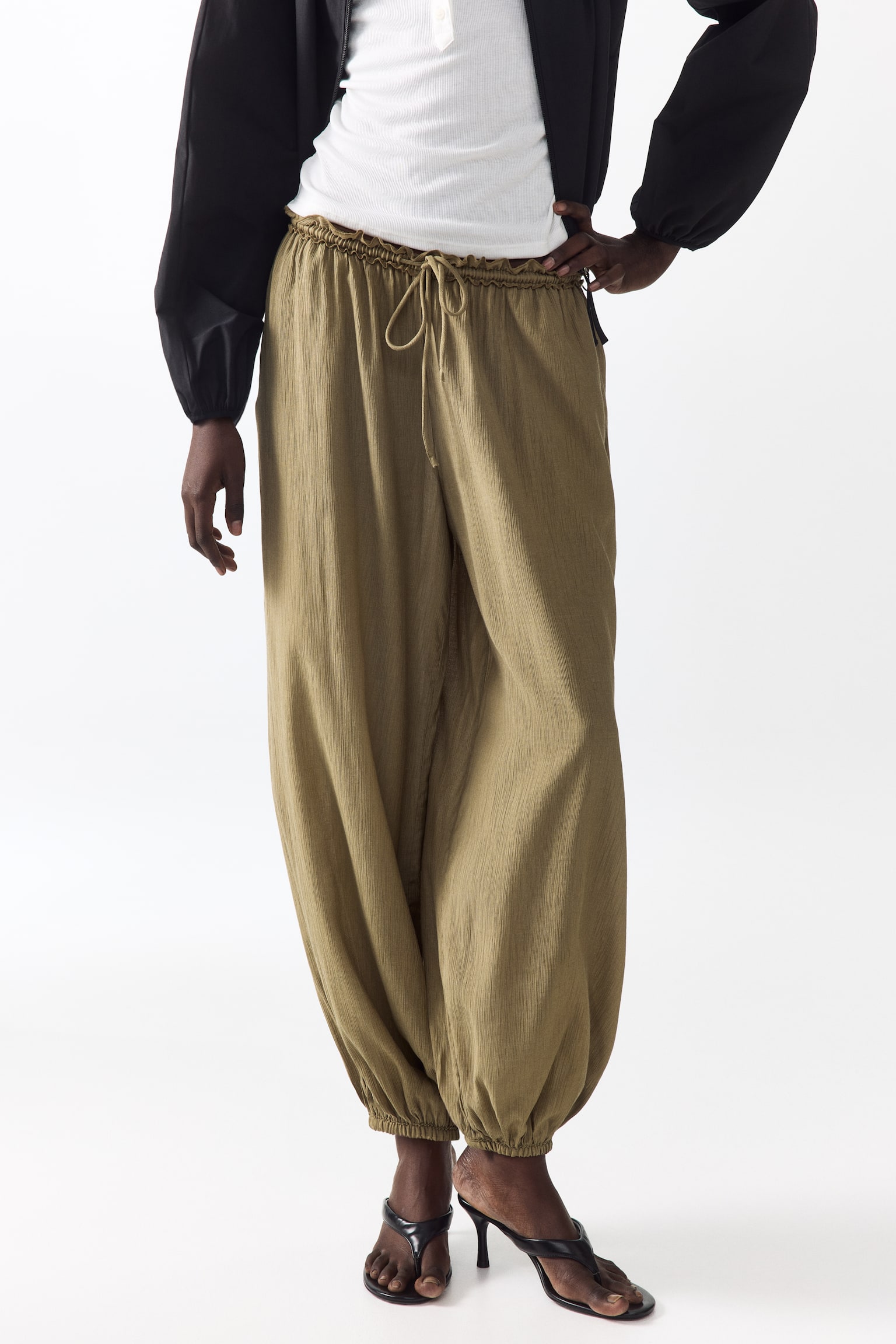 Balloon drawstring trousers - 4