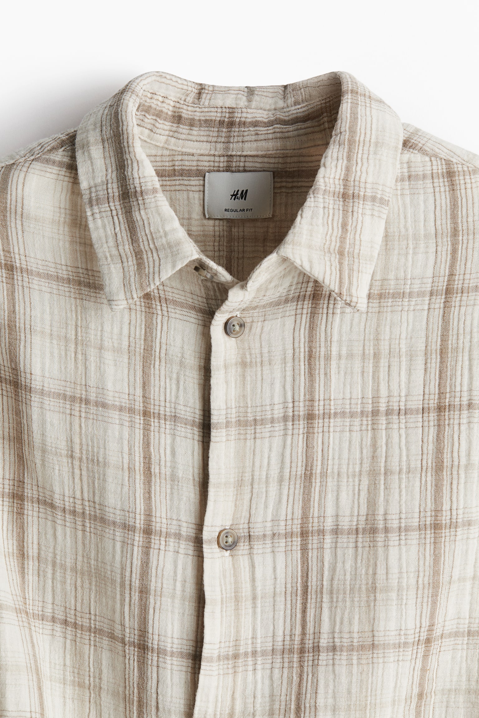 Regular Fit shirt - Light beige/Checked/Dark greige/Checked/Cream/Navy blue - 4