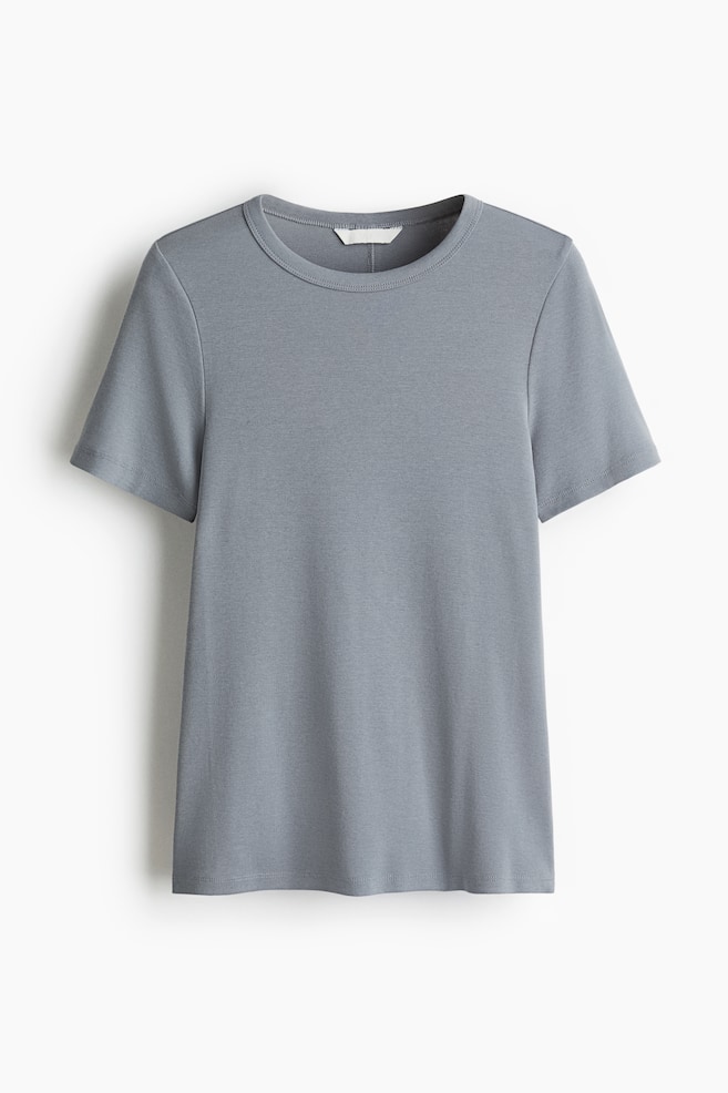 T-shirt ajusté - Gris/Crème/Vert olive/Orange/Blanc - 1