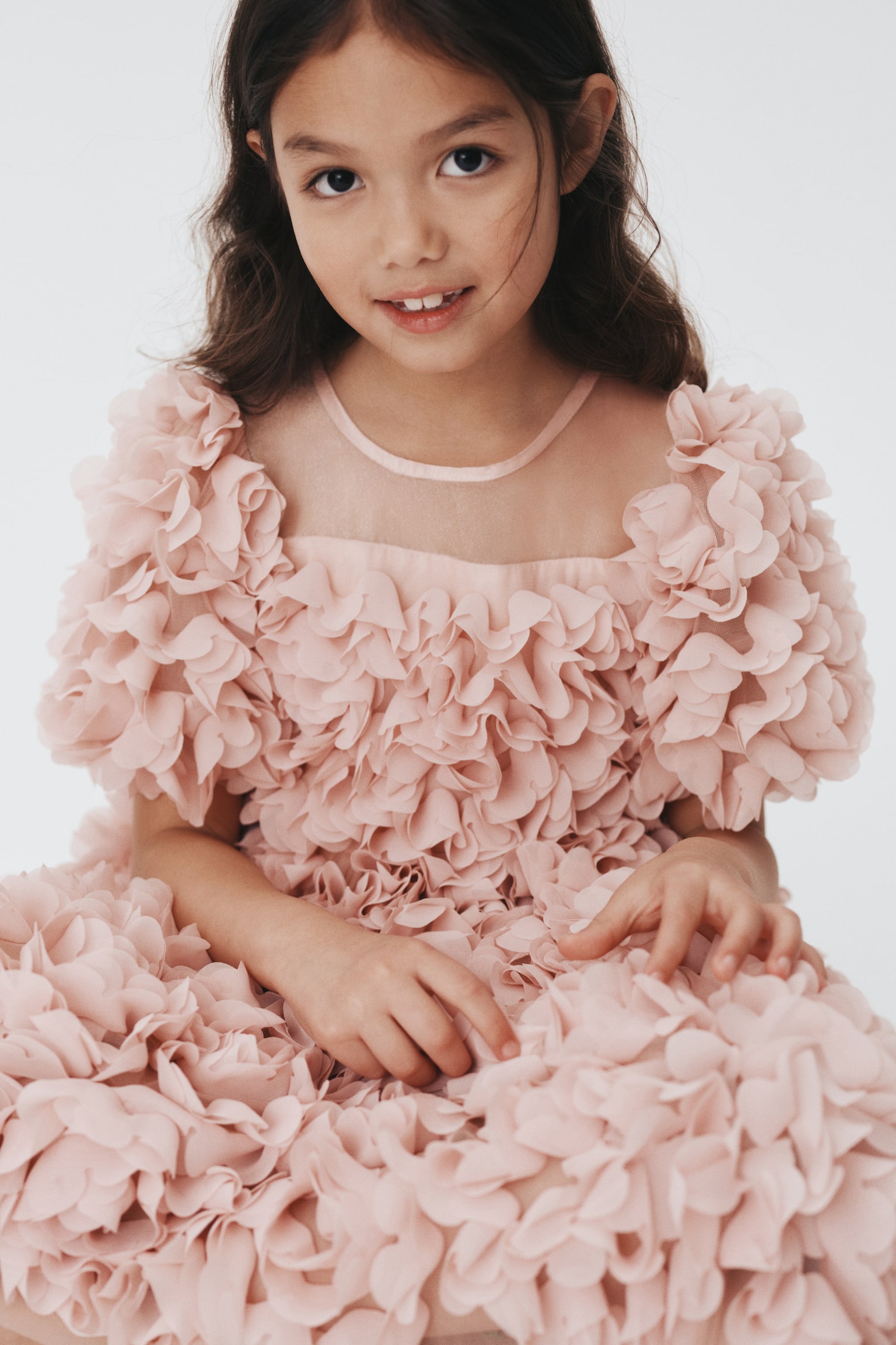 Robe avec applications florales - Rose clair - 3