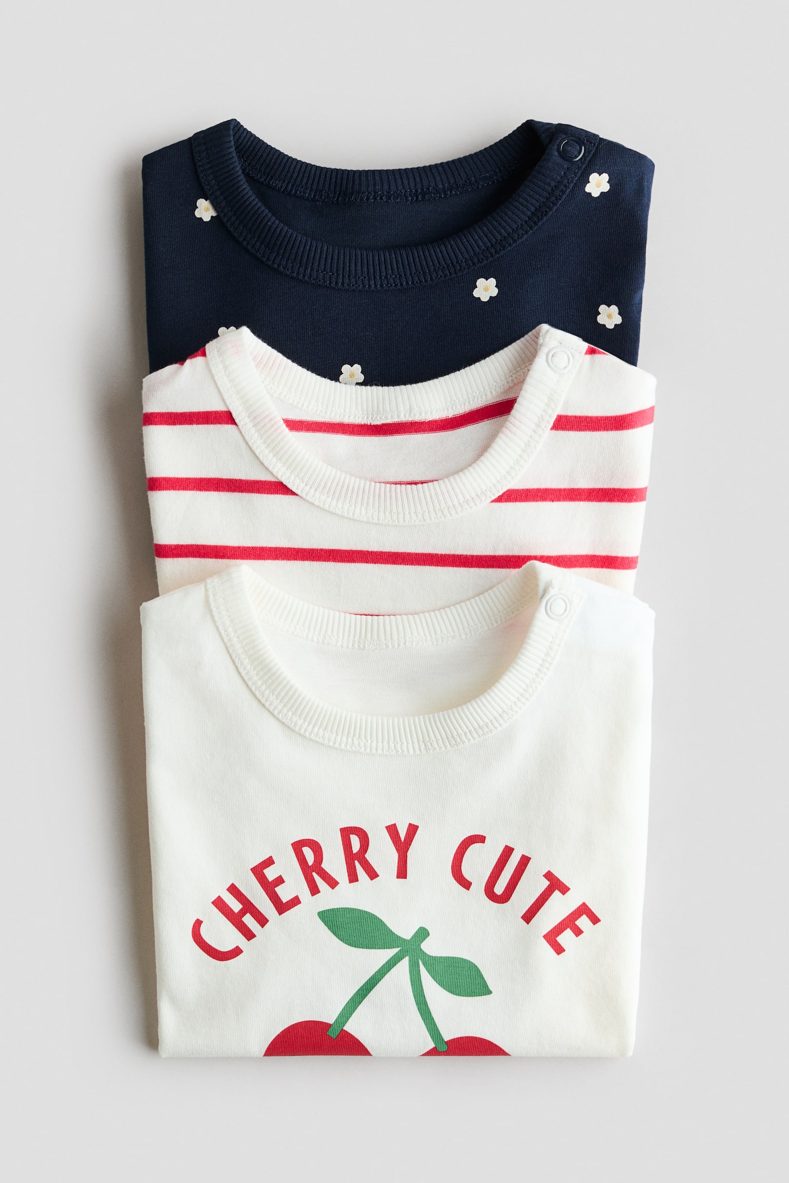 Набір із 3 бавовняних футболок - Білий/Cherry cute - 4