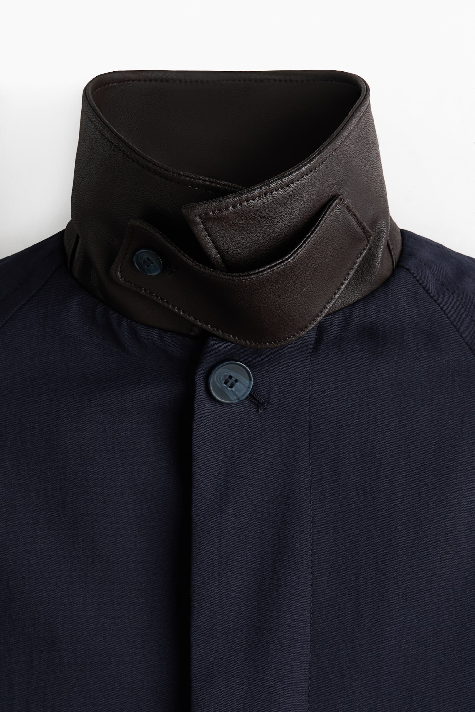 Mac-style coat - Navy blue/Beige - 4