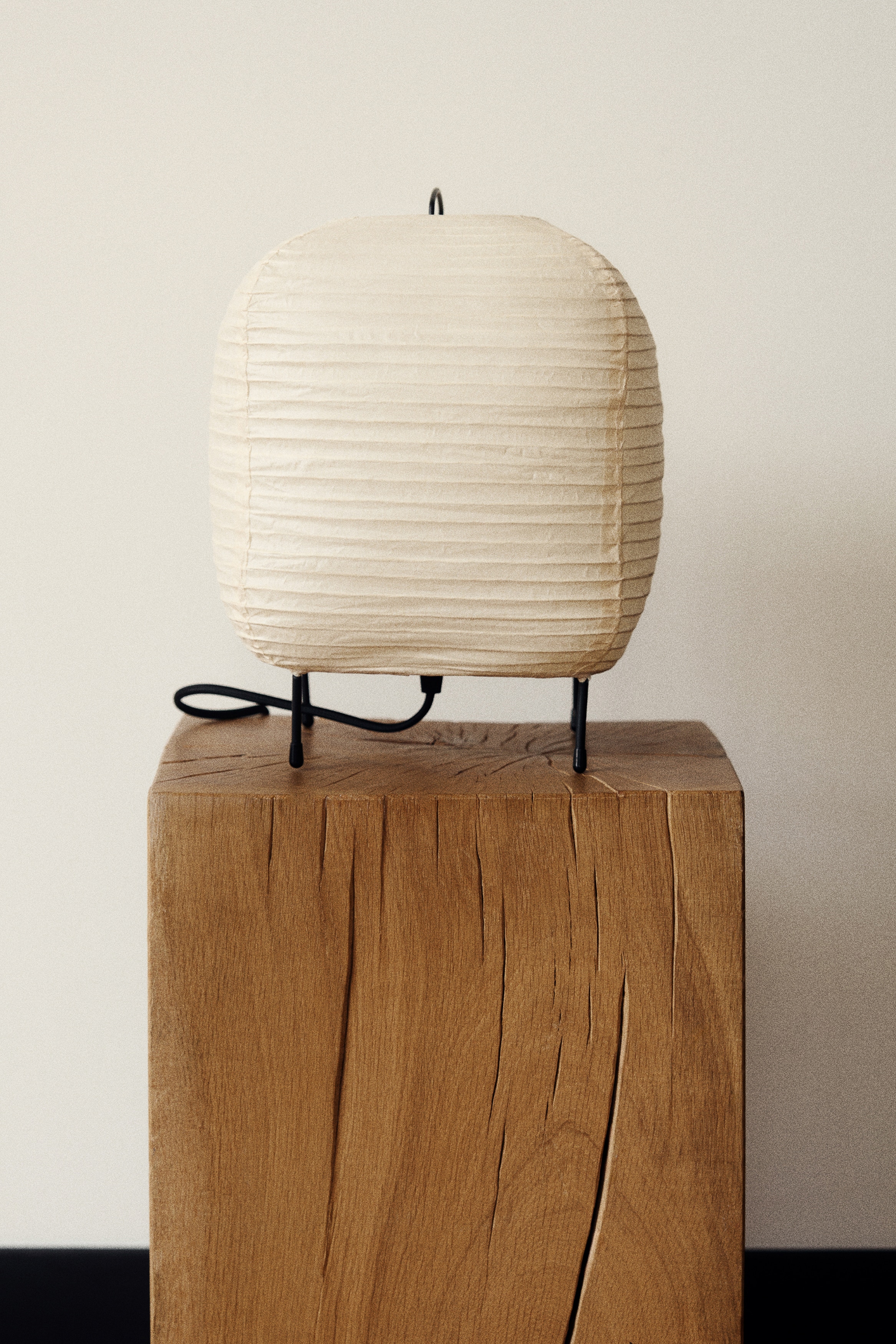 Lámpara de mesa en papel de arroz - Beige claro