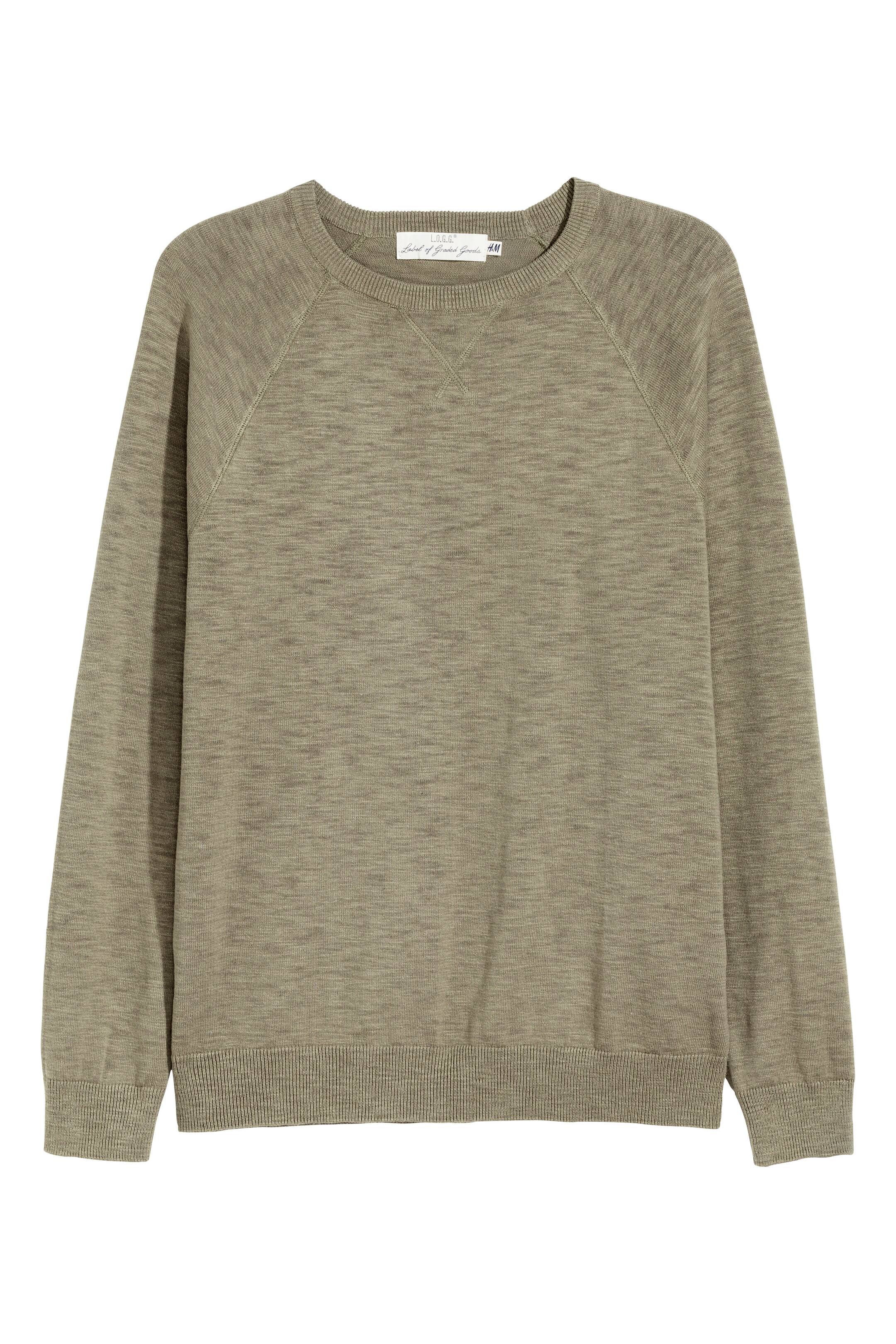 View larger image: Fine-knit jumper - Khaki green marl - Men | H&M GB 1