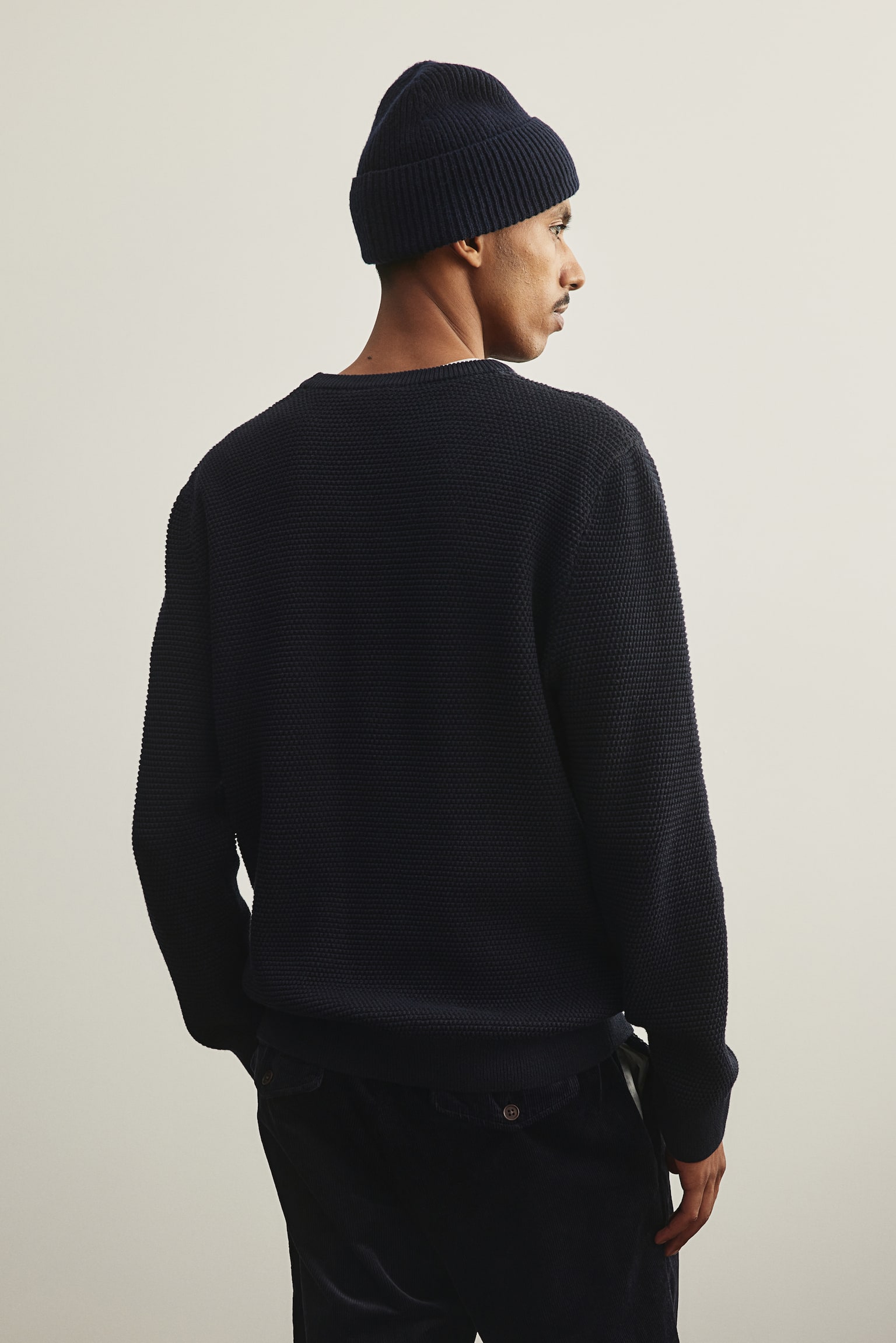 Regular Fit Waffled jumper - Navy blue/White - 6