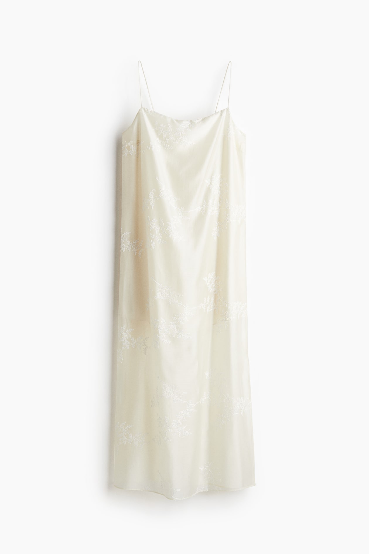 Women's Cream Embroidered Slip Dress | H&M US