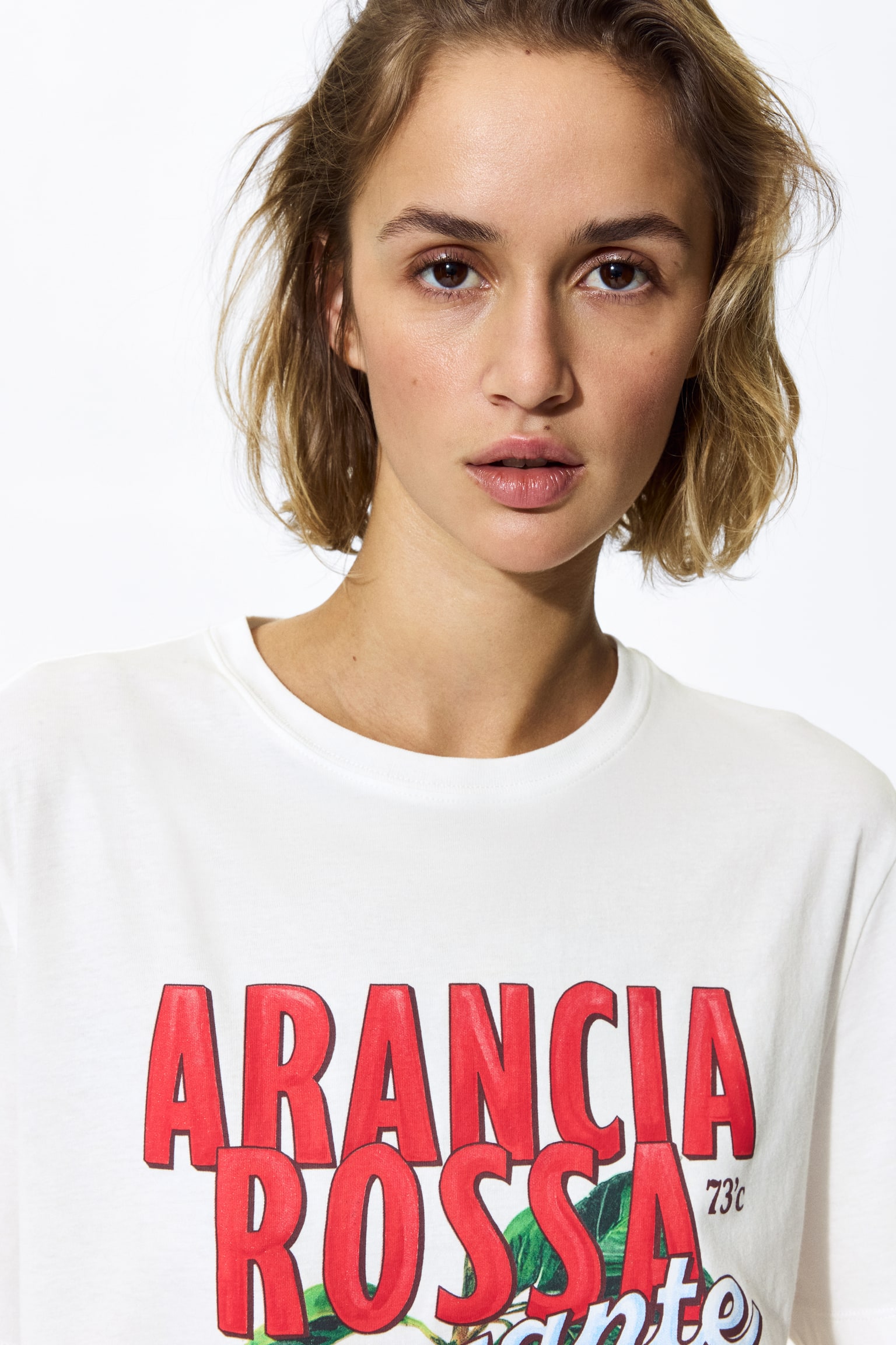 Printed T-shirt - White/Arancia Rossa/Dark brown/Simplicité/White/Beauté - 5
