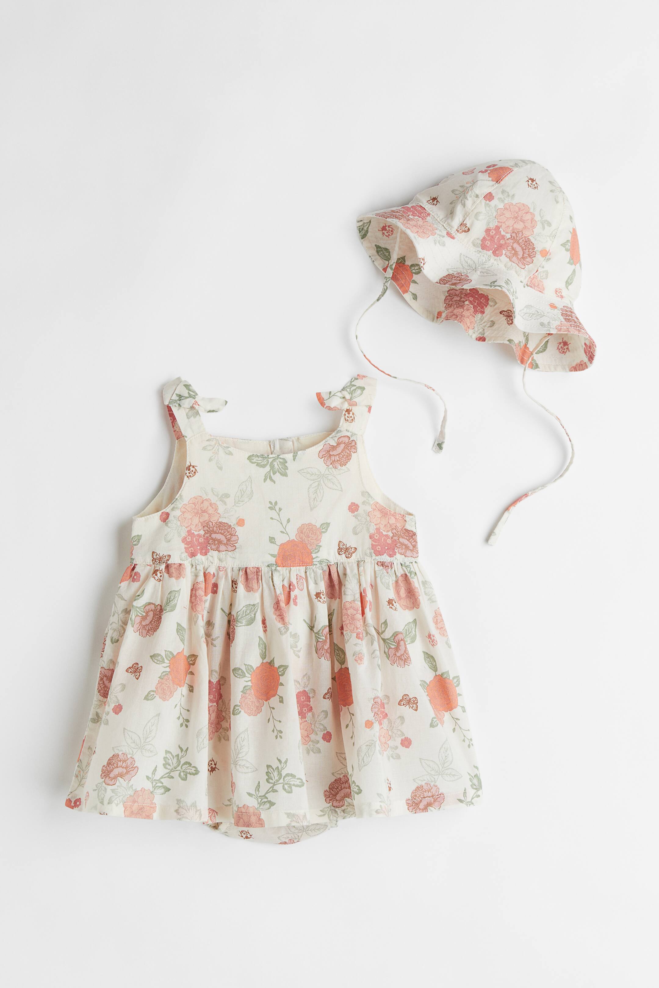 Xem ảnh lớn hơn: Bộ 2 món cotton - Màu trắng/Hoa - Kids | H&M VN 1