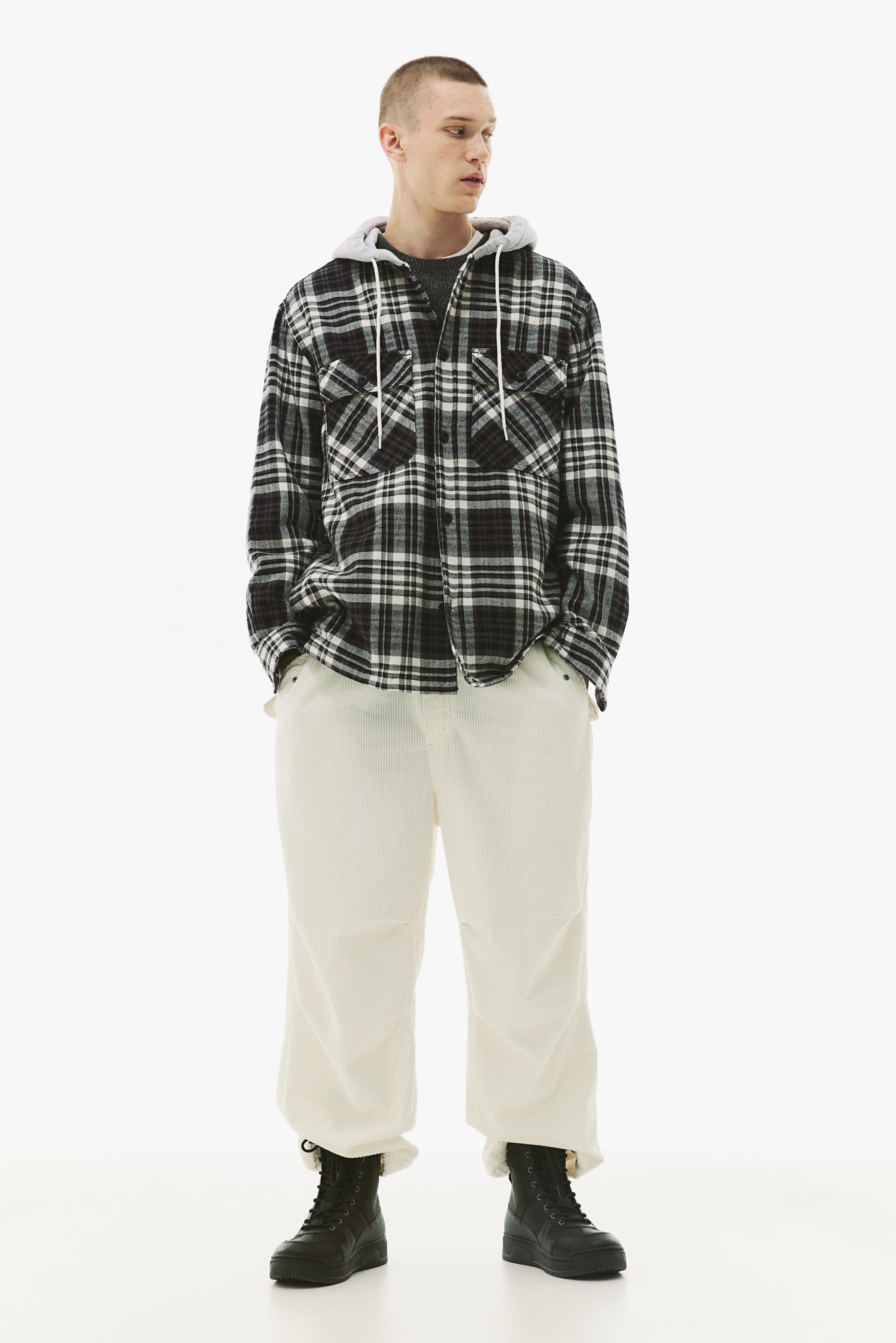 Relaxed Fit Hooded Overshirt