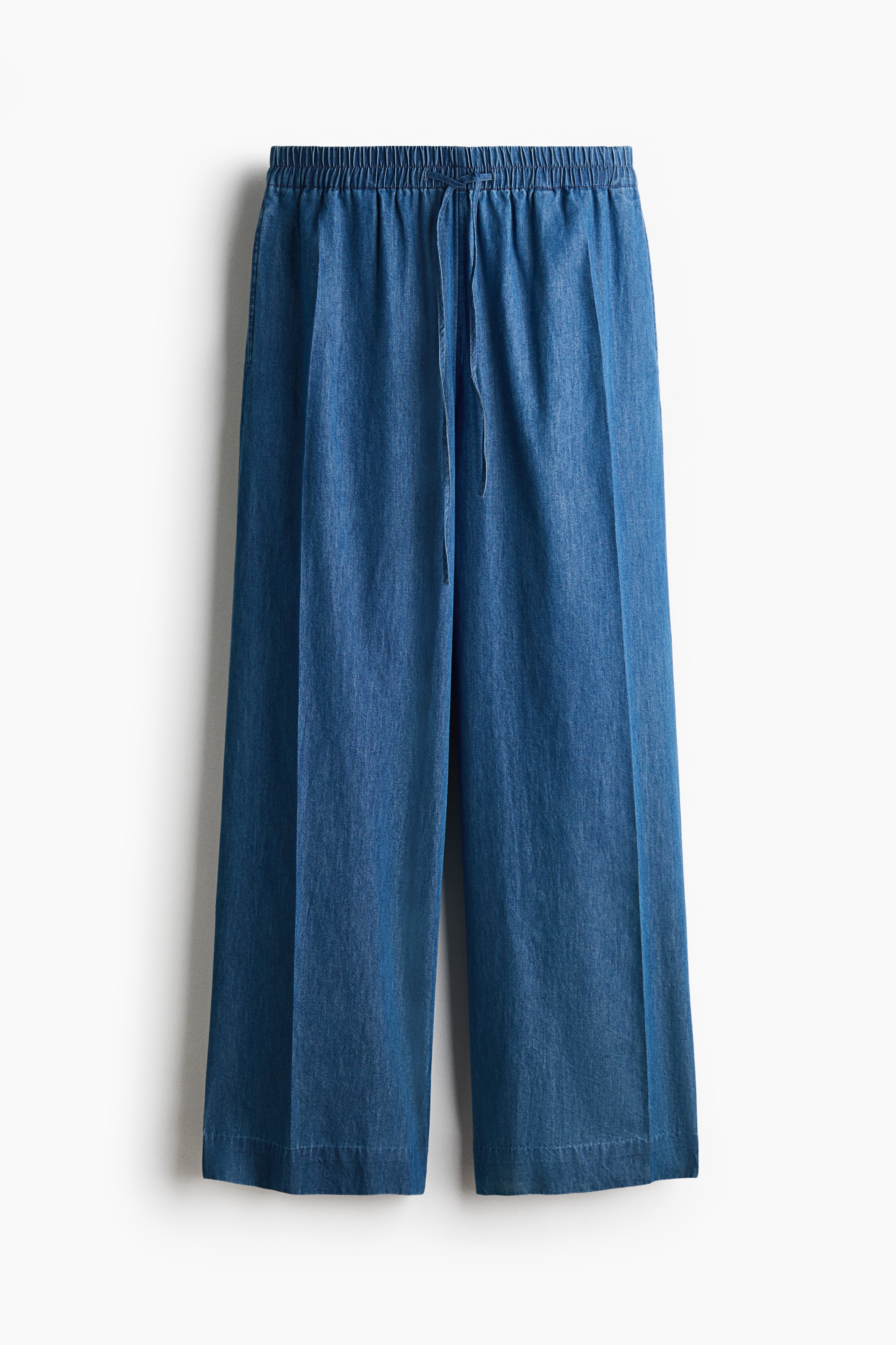 Denim drawstring trousers - Denim blue/Light denim blue