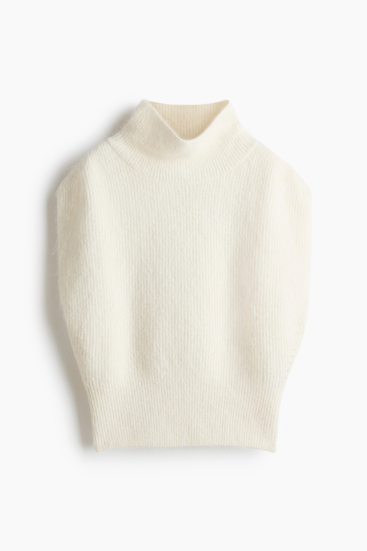 Turtleneck sweater vest - Cream/Light grey marl/Cream