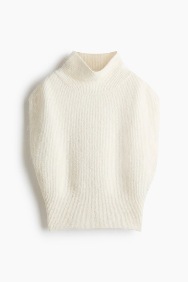 Turtleneck sweater vest - Cream/Cream/Light grey marl - 1